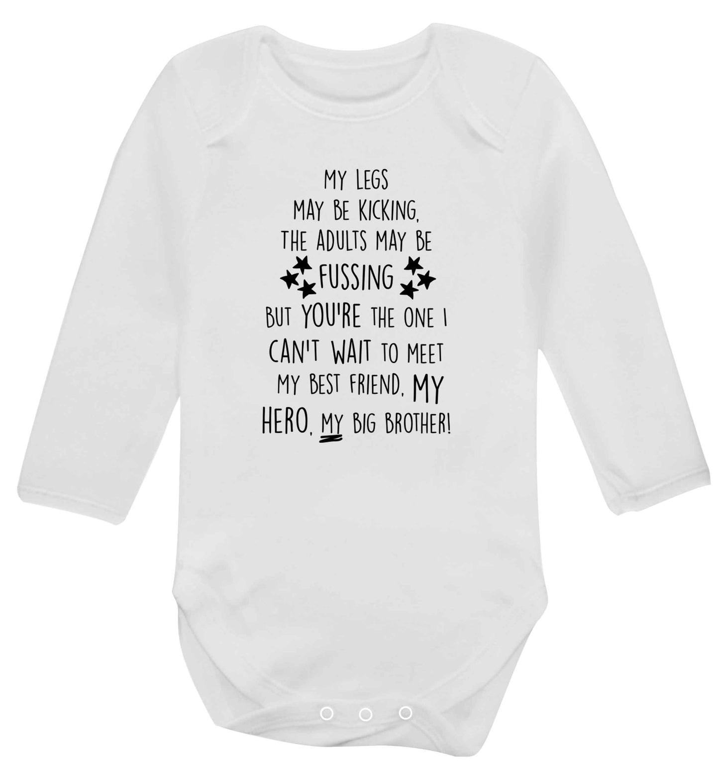 A poem from bump to big brother Baby Vest long sleeved white 6-12 months