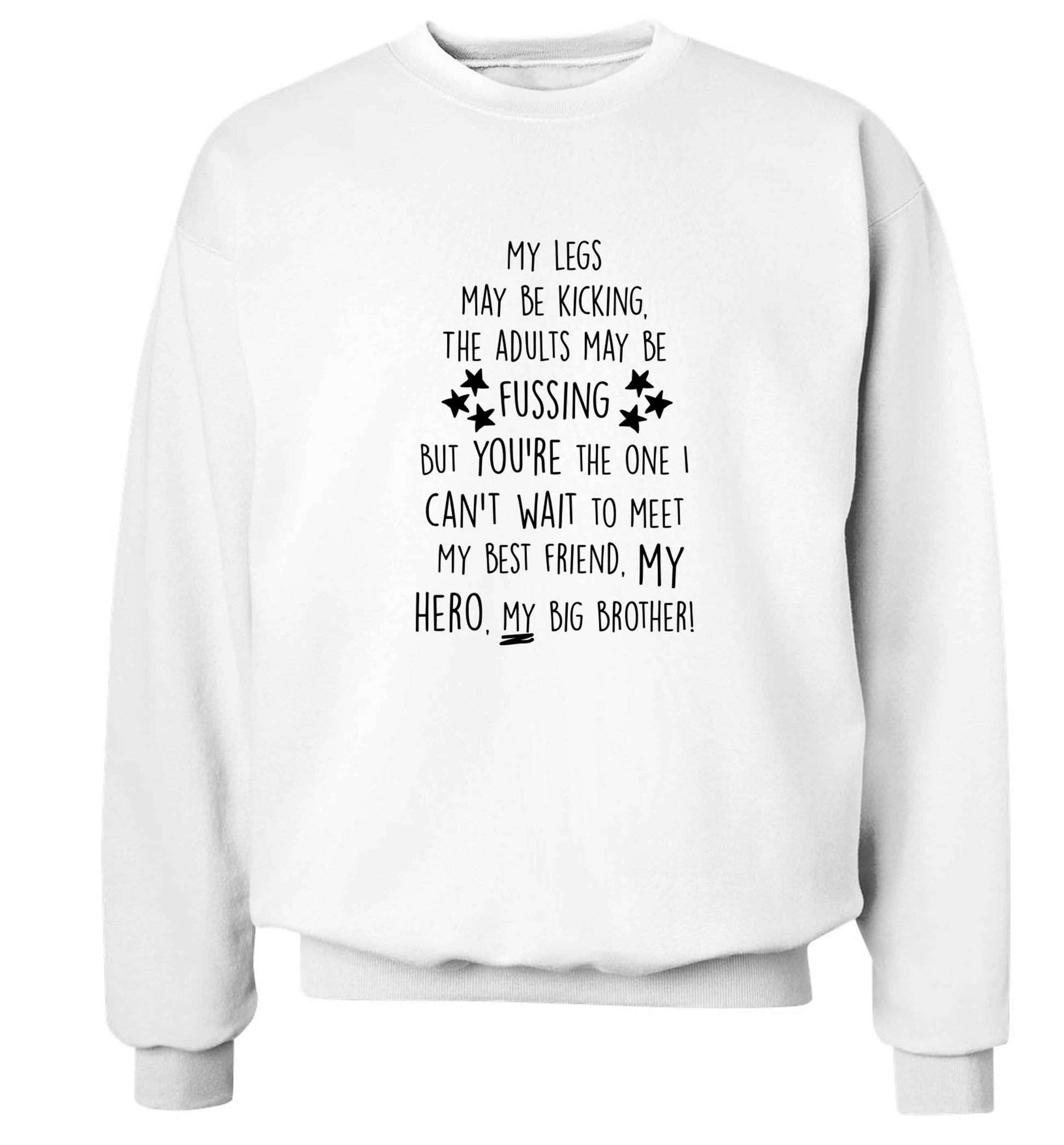 A poem from bump to big brother Adult's unisex white Sweater 2XL