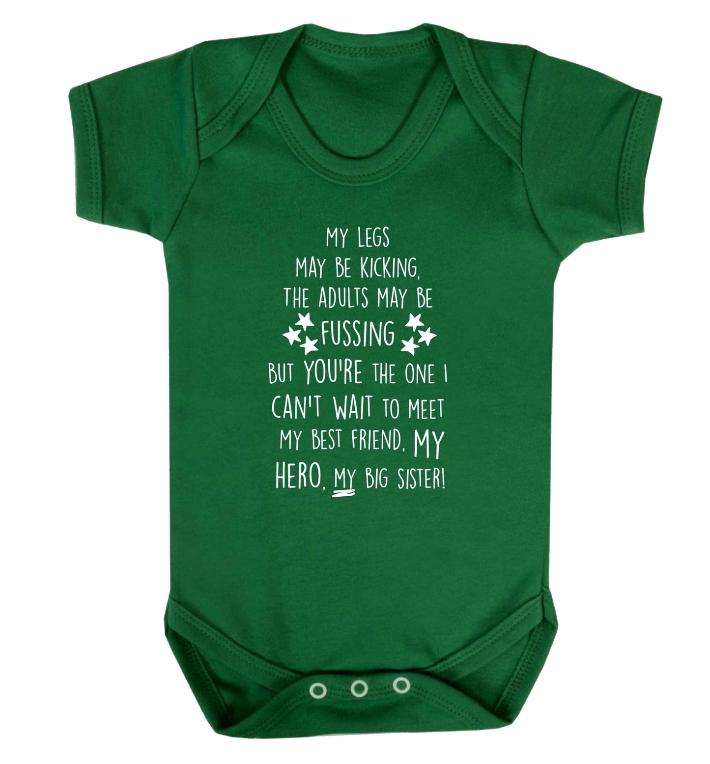 A poem from bump to big sister Baby Vest green 18-24 months