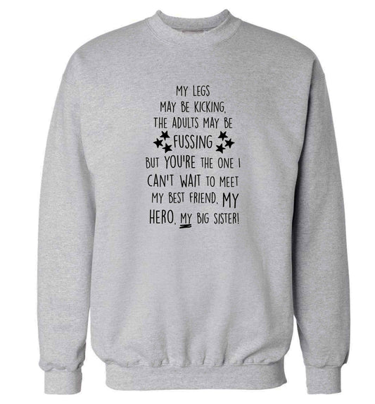 A poem from bump to big sister Adult's unisex grey Sweater 2XL
