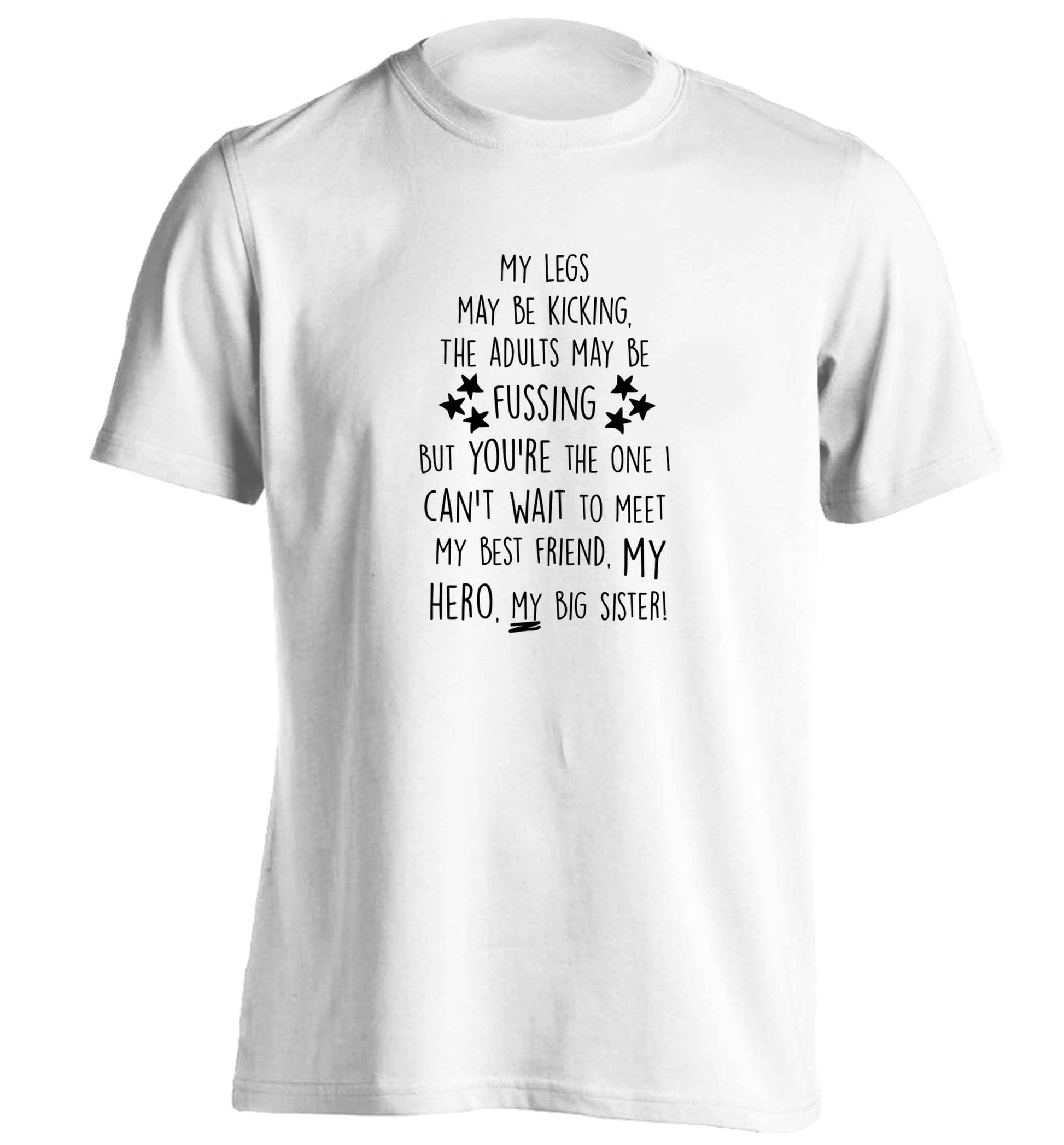 A poem from bump to big sister adults unisex white Tshirt 2XL