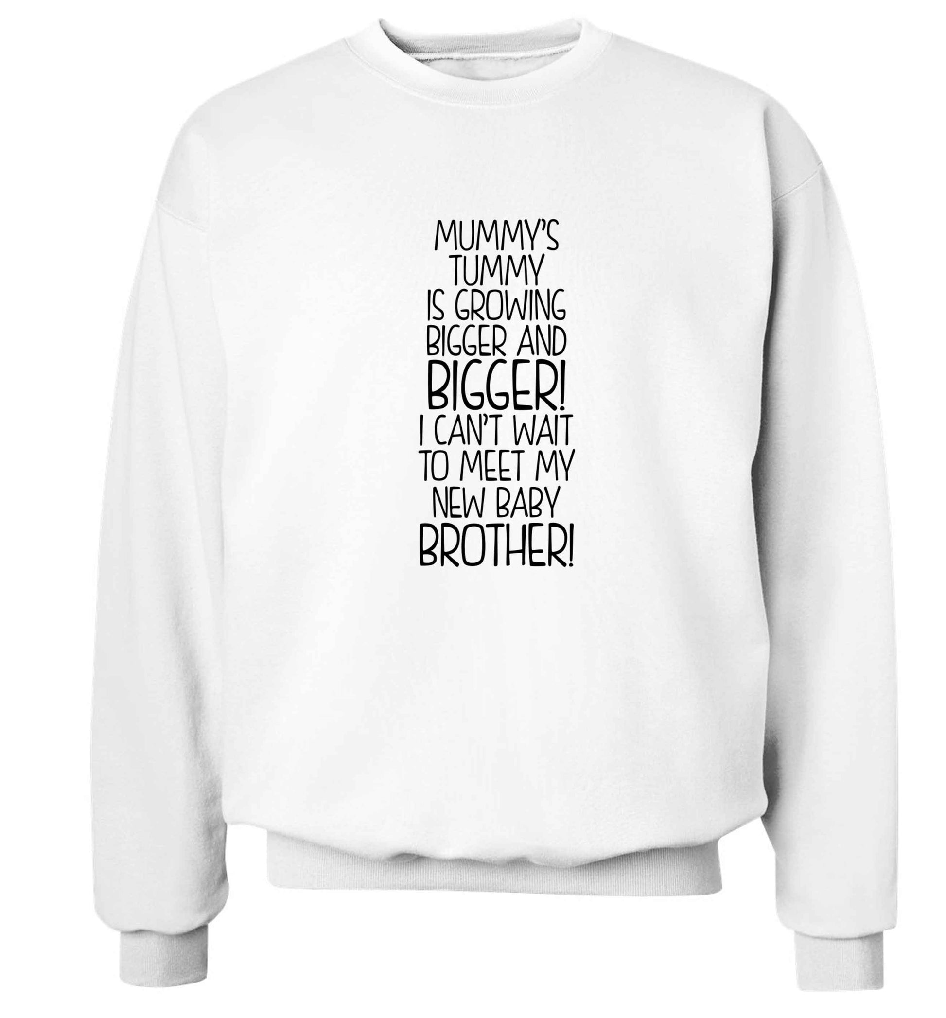 Mummy's tummy is growing bigger and bigger I can't wait to meet my new baby brother! Adult's unisex white Sweater 2XL