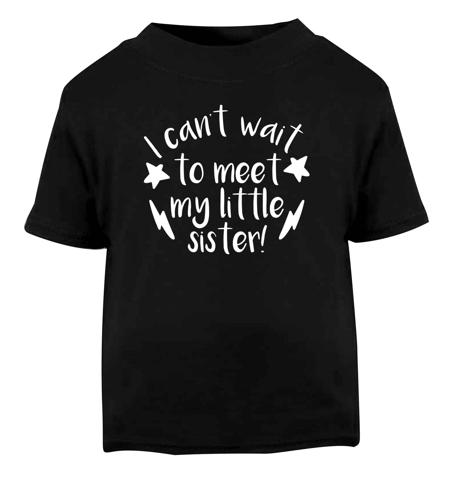 Something special growing inside it's my little sister I can't wait to say hi! Black Baby Toddler Tshirt 2 years