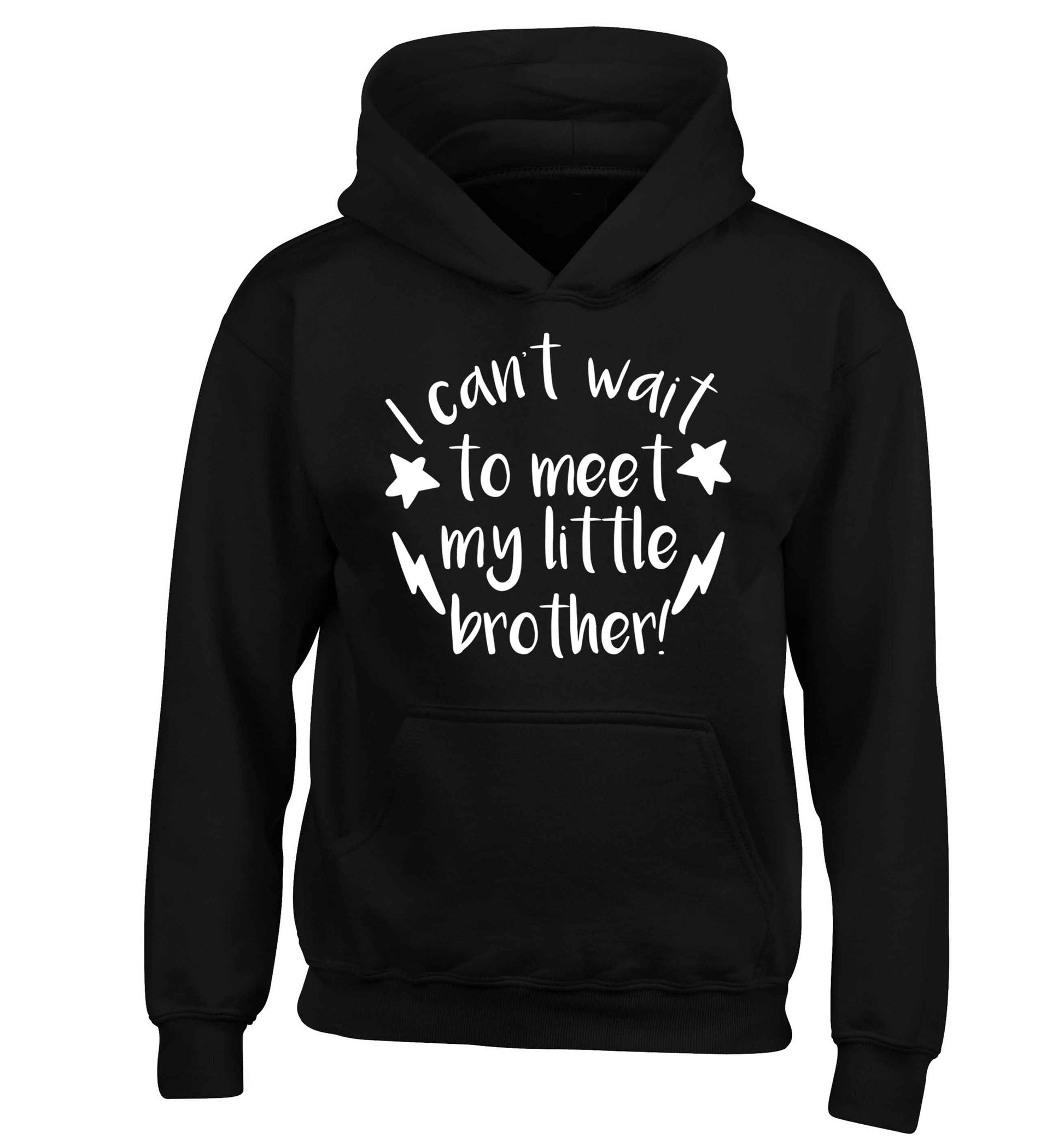 I can't wait to meet my sister! children's black hoodie 12-13 Years