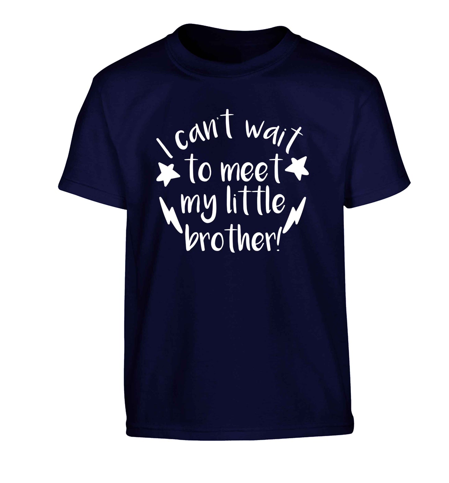 I can't wait to meet my sister! Children's navy Tshirt 12-13 Years