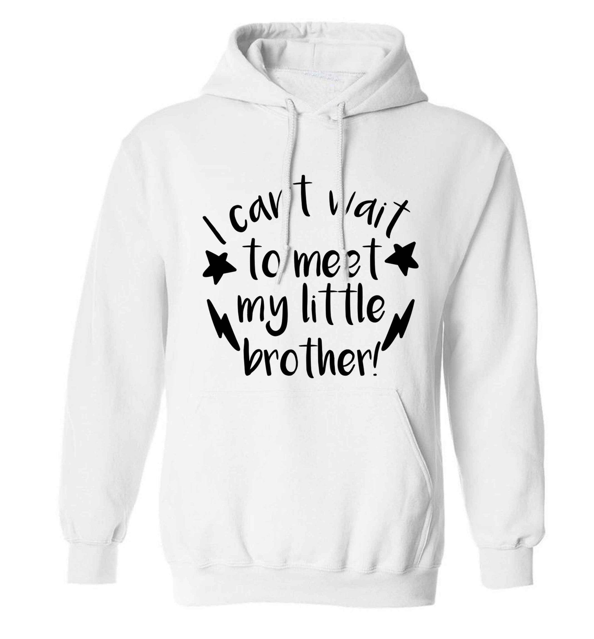 I can't wait to meet my sister! adults unisex white hoodie 2XL