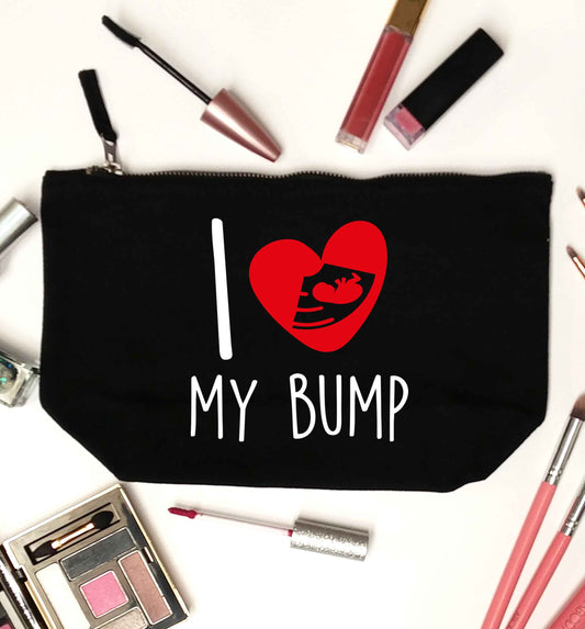 I love my bump black makeup bag