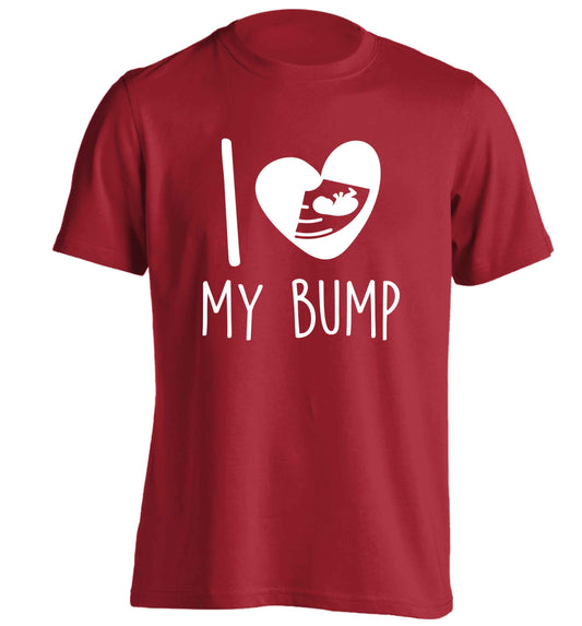 I love my bump adults unisex red Tshirt 2XL