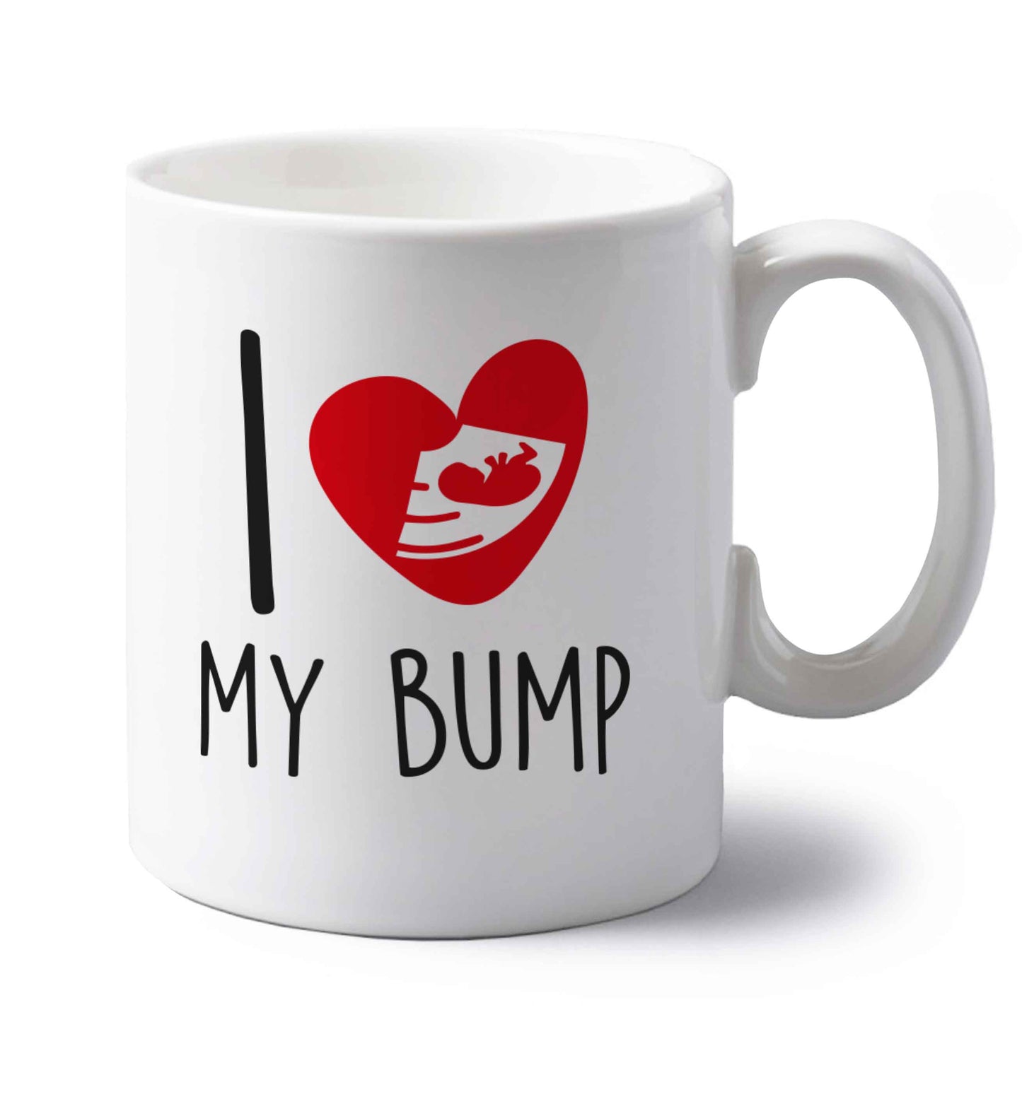 I love my bump left handed white ceramic mug 