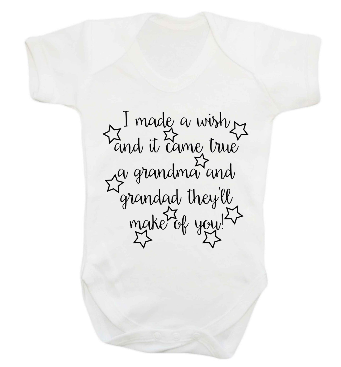 I made a wish and it came true a grandma and grandad they'll make of you! Baby Vest white 18-24 months