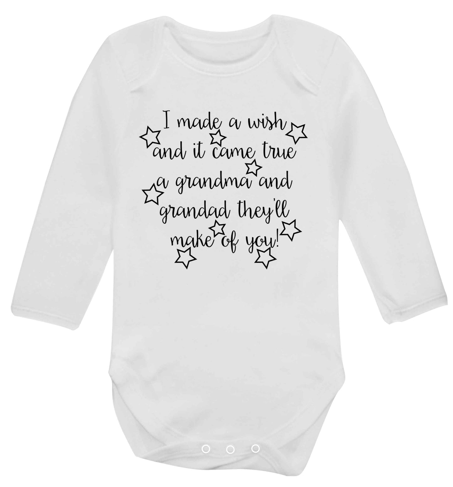 I made a wish and it came true a grandma and grandad they'll make of you! Baby Vest long sleeved white 6-12 months