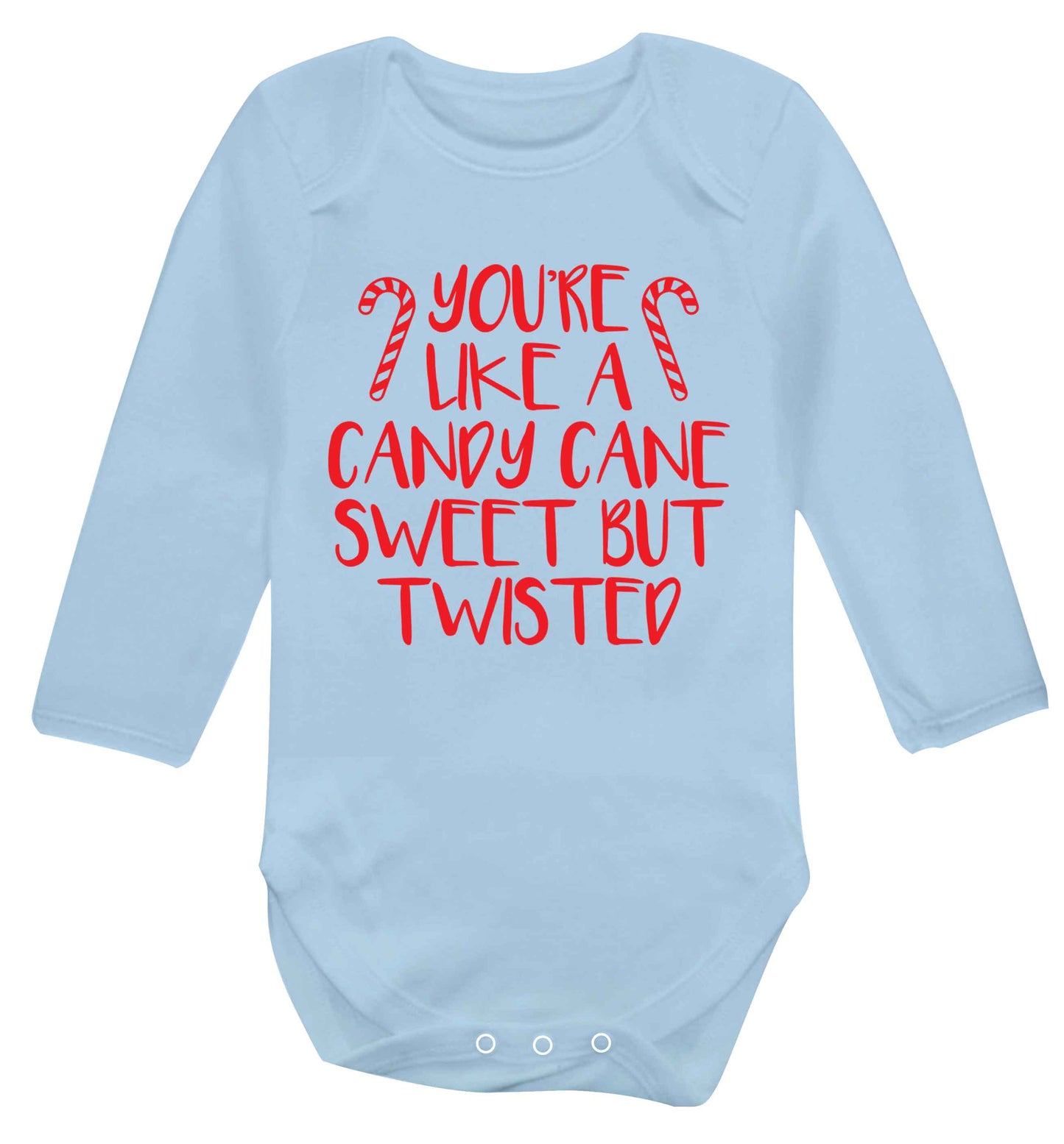 You're like a candy cane sweet but twisted Baby Vest long sleeved pale blue 6-12 months