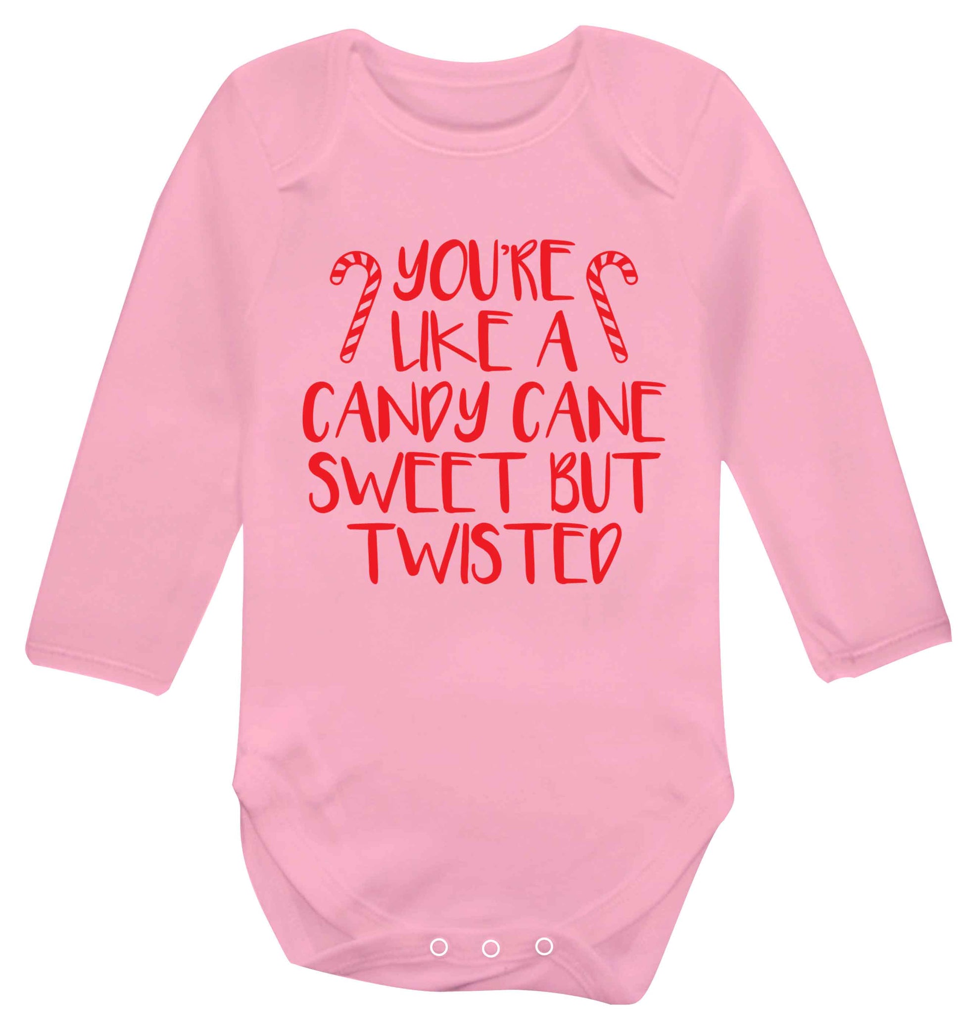 You're like a candy cane sweet but twisted Baby Vest long sleeved pale pink 6-12 months