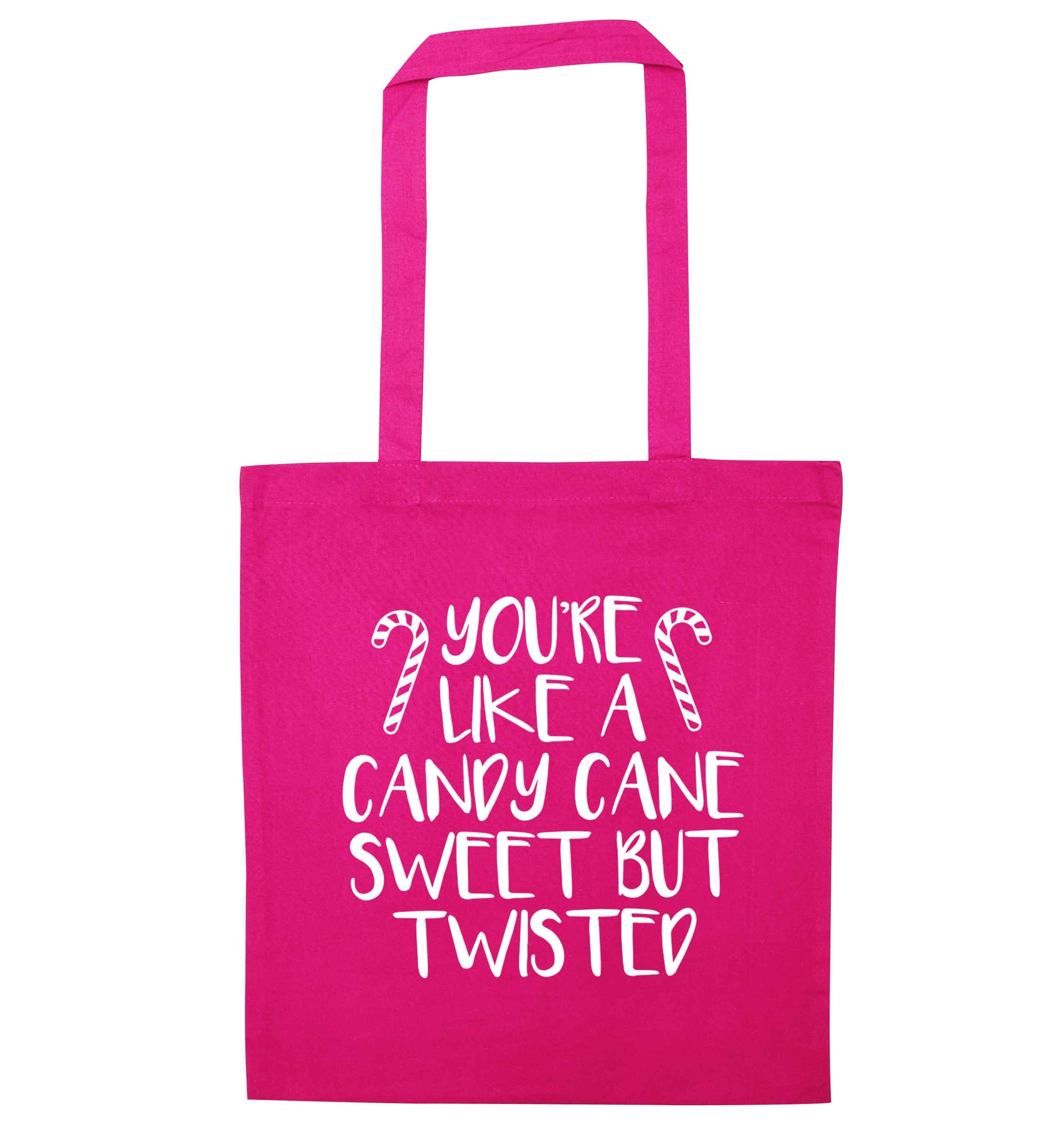 You're like a candy cane sweet but twisted pink tote bag