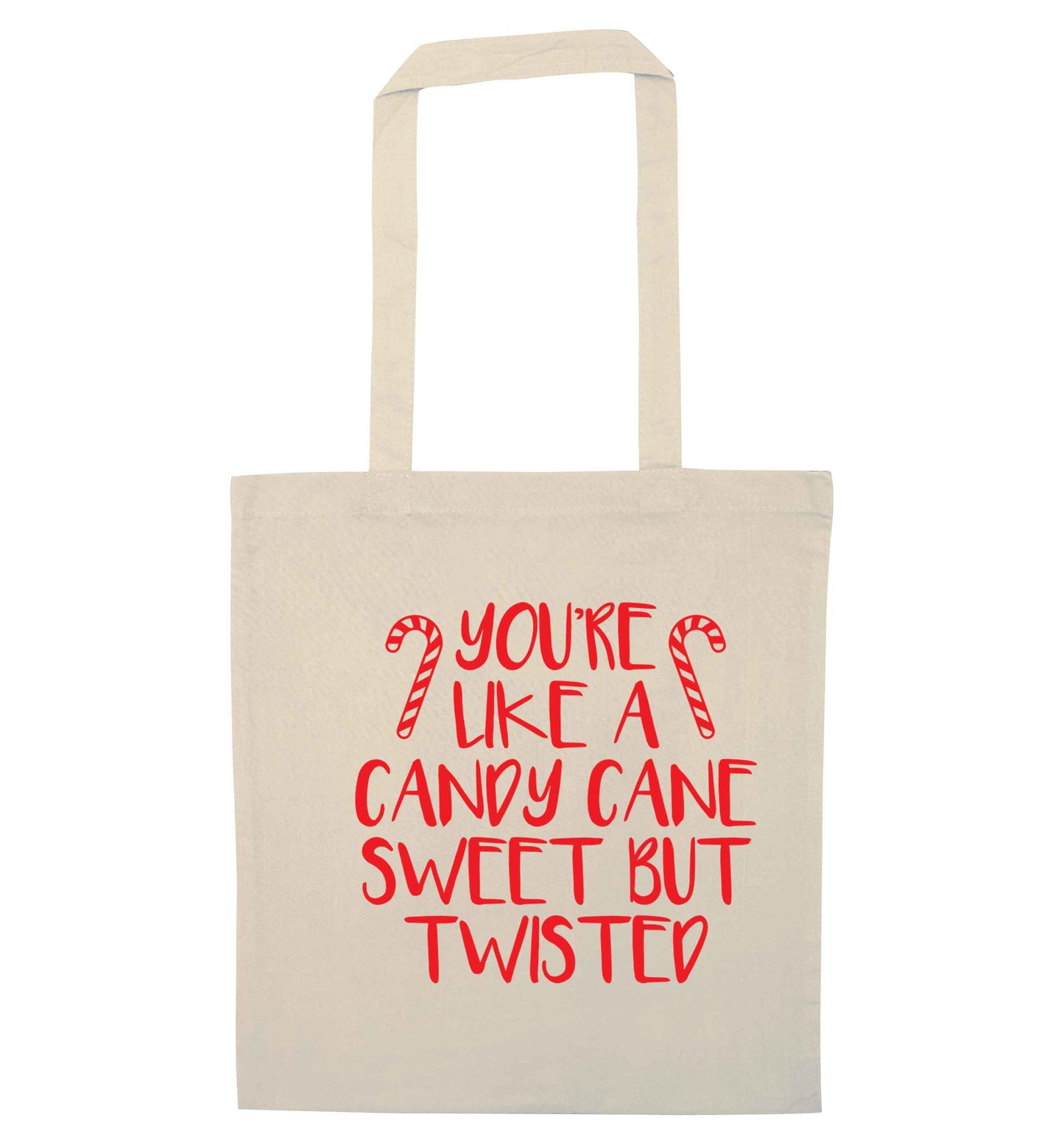You're like a candy cane sweet but twisted natural tote bag