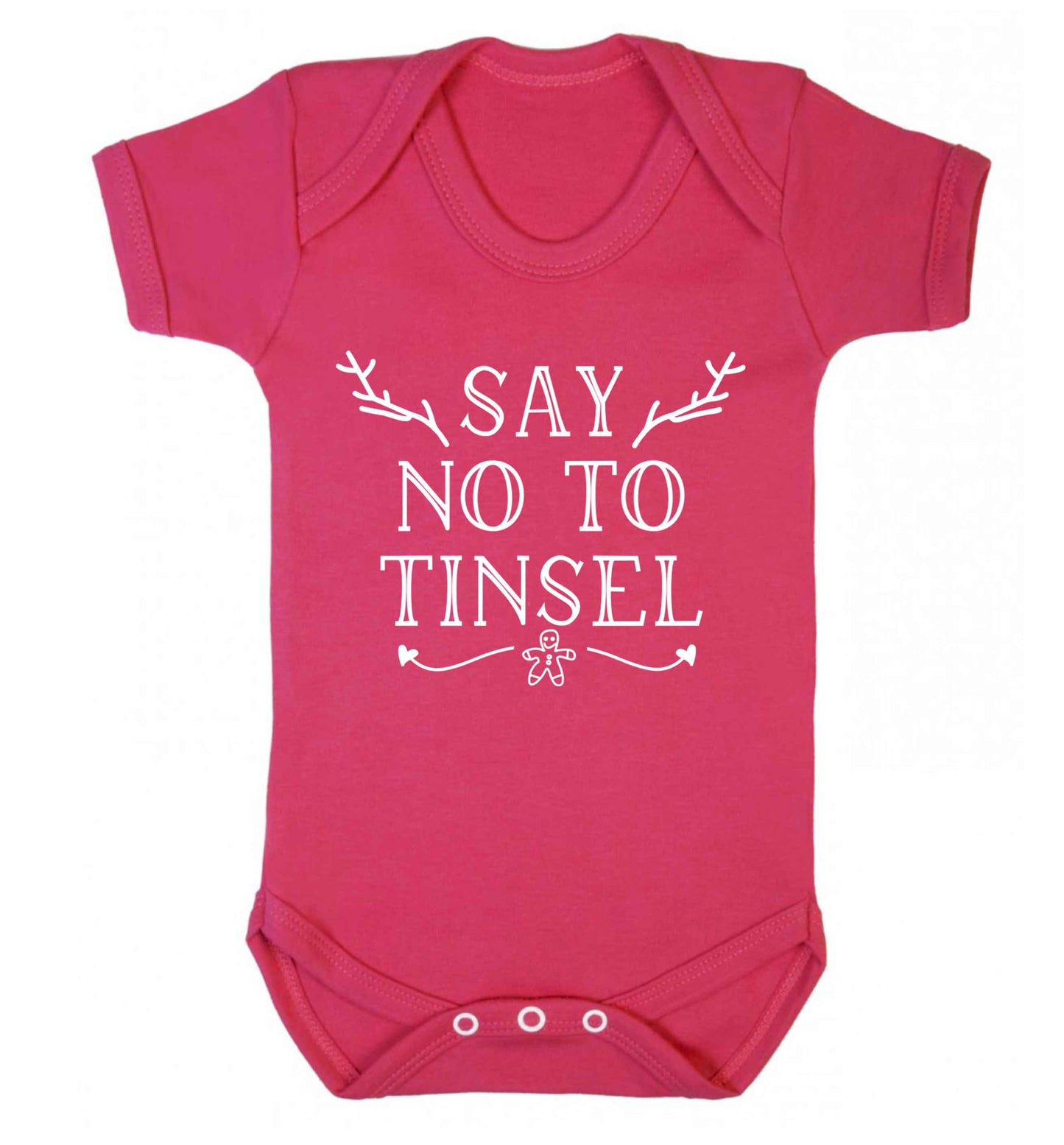 Say no to tinsel Baby Vest dark pink 18-24 months