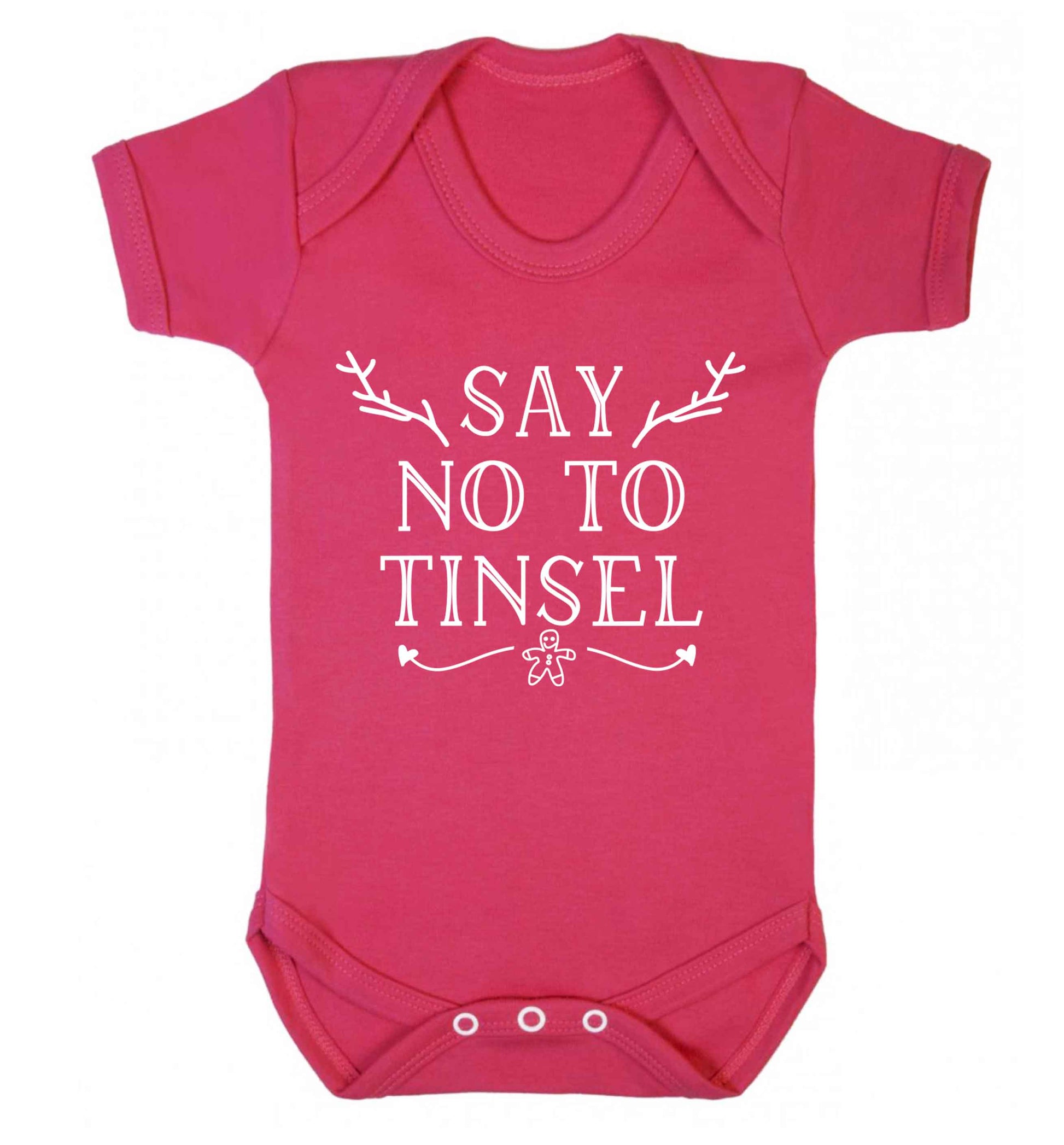 Say no to tinsel Baby Vest dark pink 18-24 months