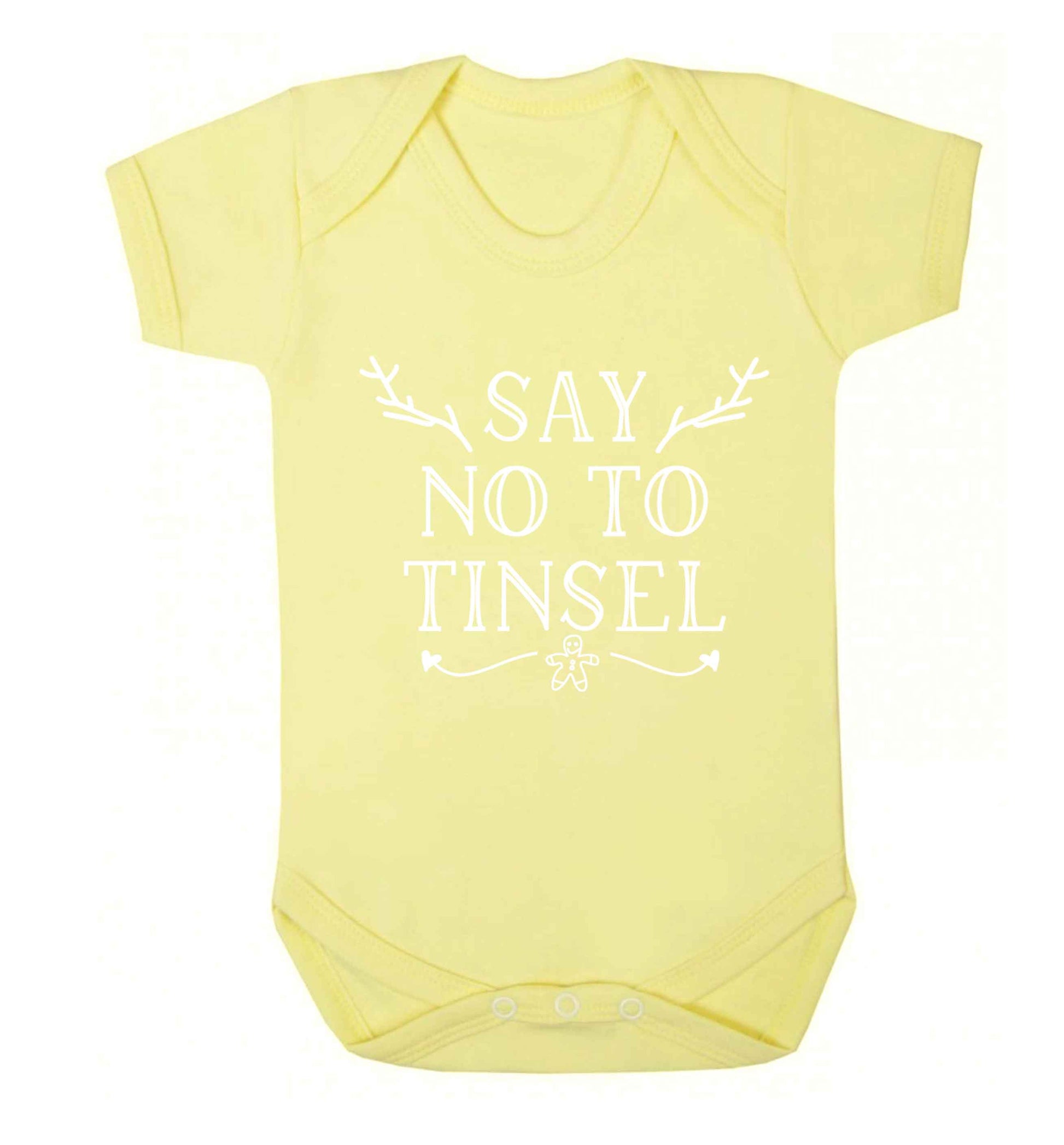 Say no to tinsel Baby Vest pale yellow 18-24 months