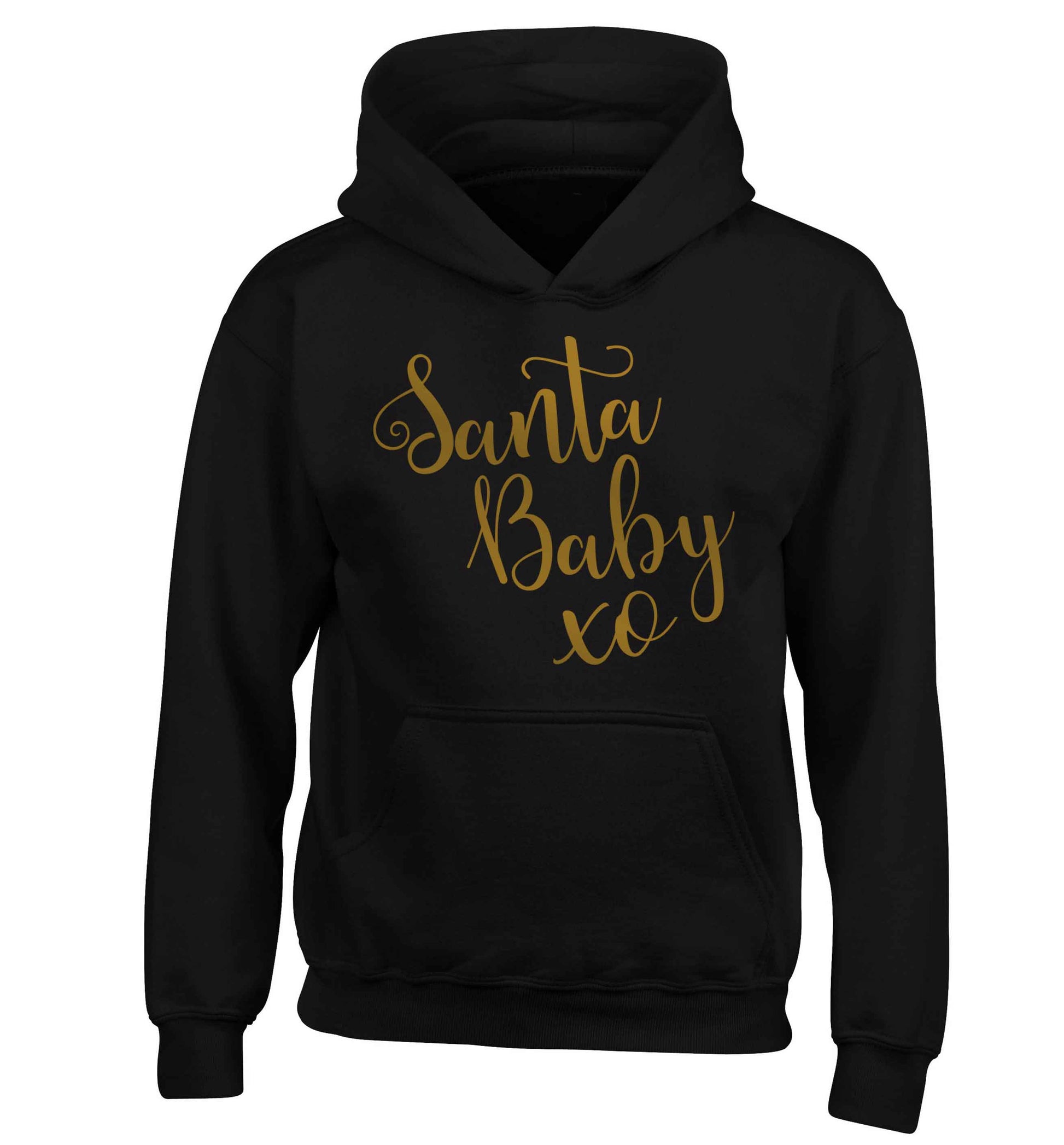 Santa baby children's black hoodie 12-13 Years