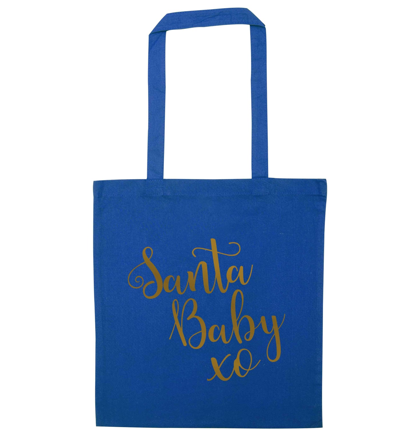 Santa baby blue tote bag