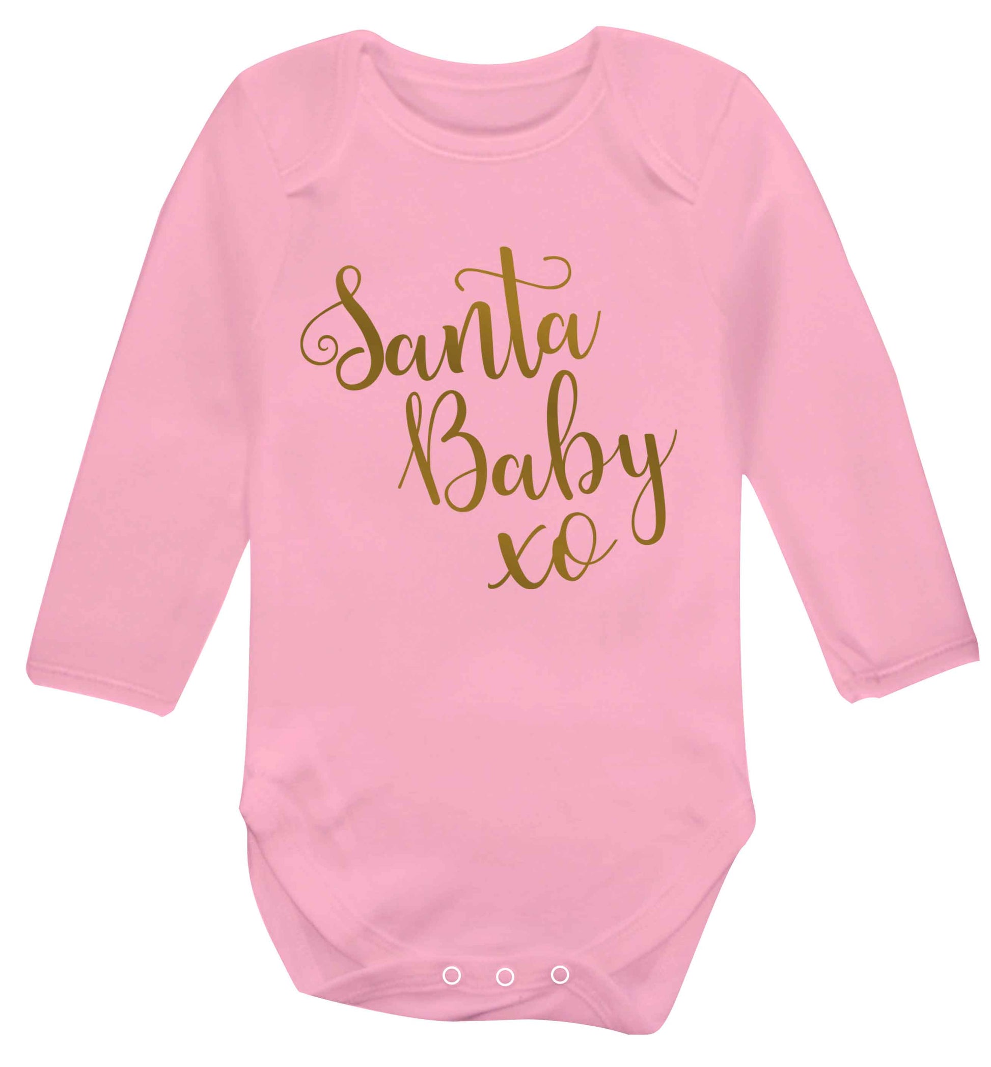 Santa baby Baby Vest long sleeved pale pink 6-12 months