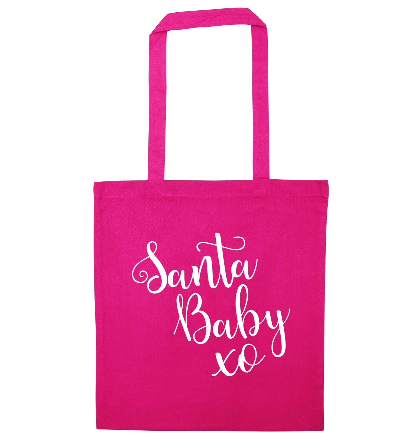Santa baby pink tote bag