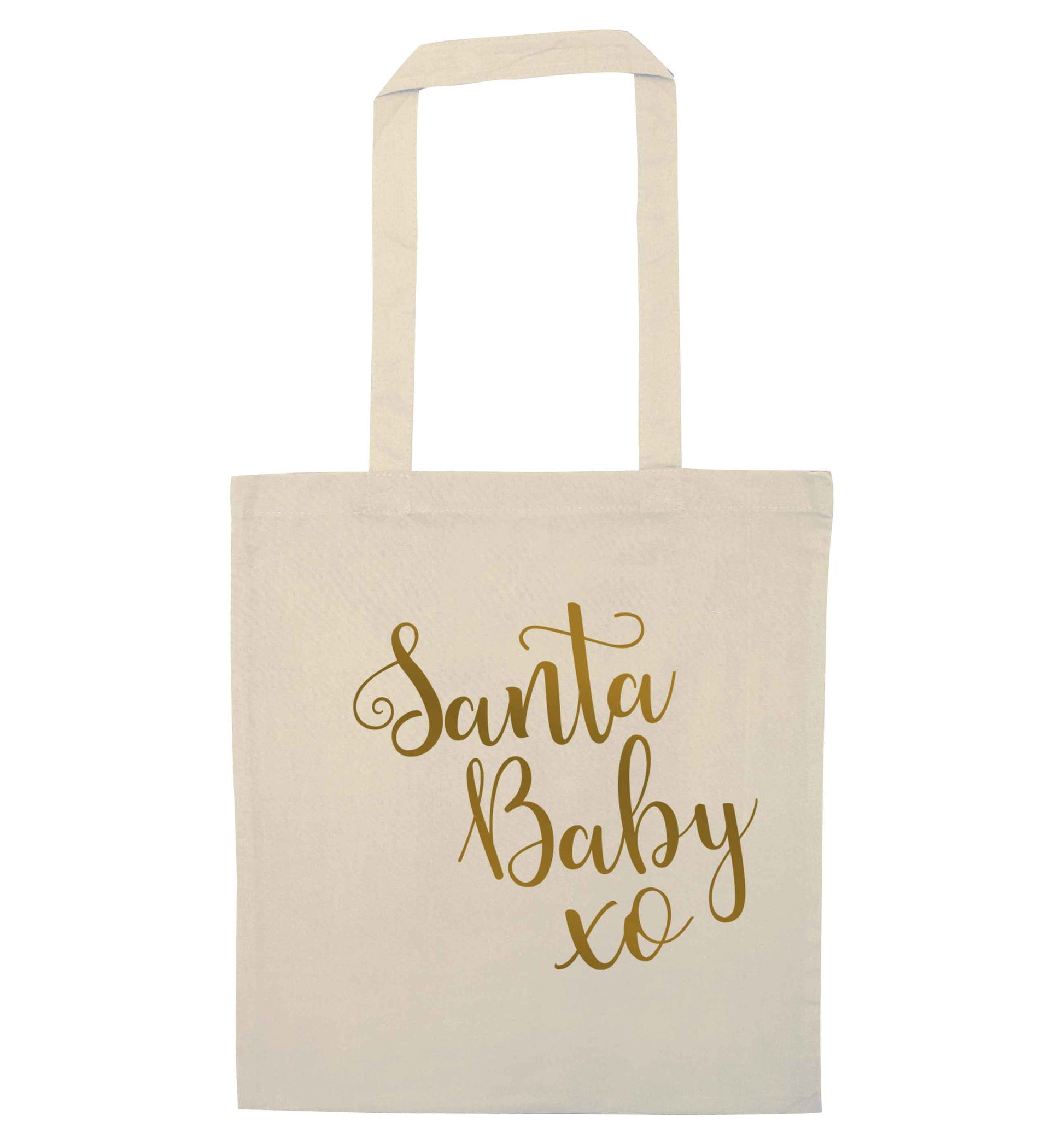 Santa baby natural tote bag