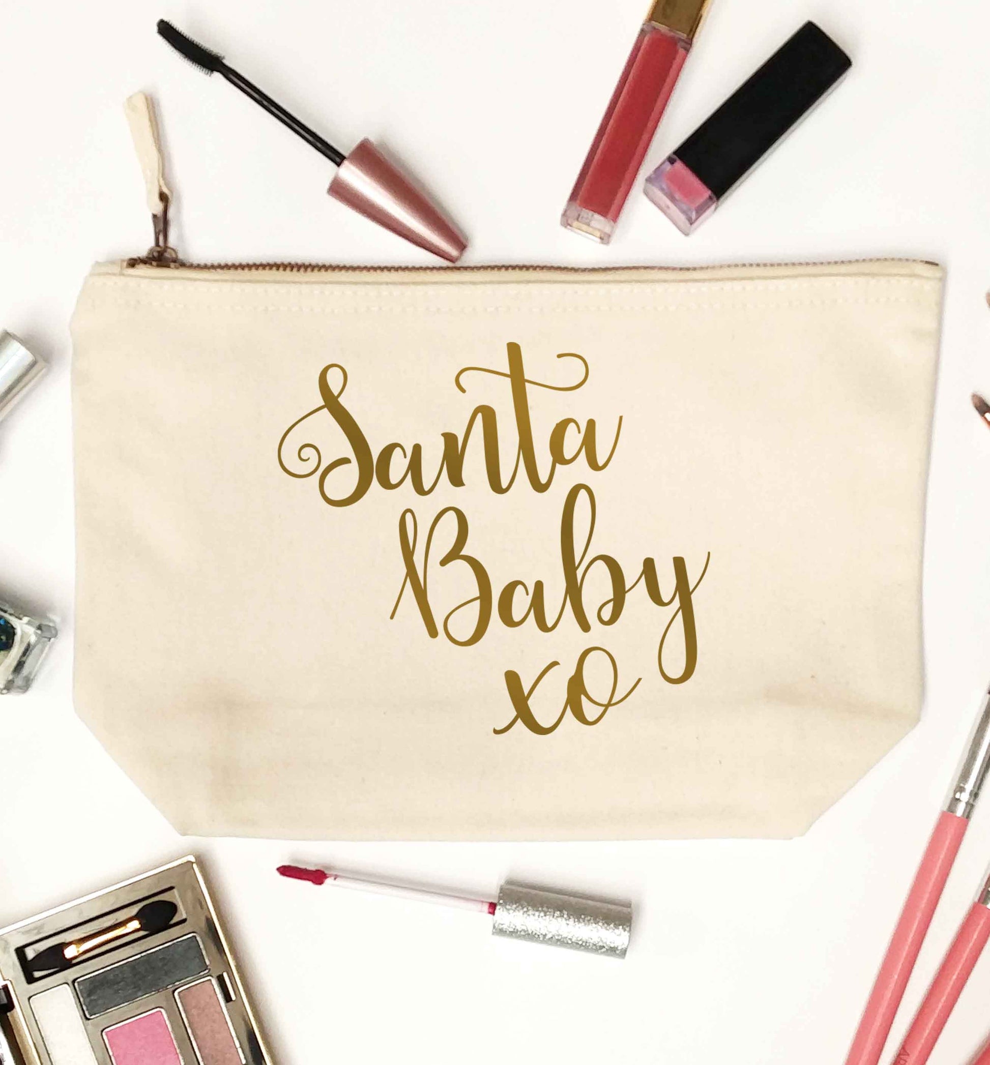 Santa baby natural makeup bag