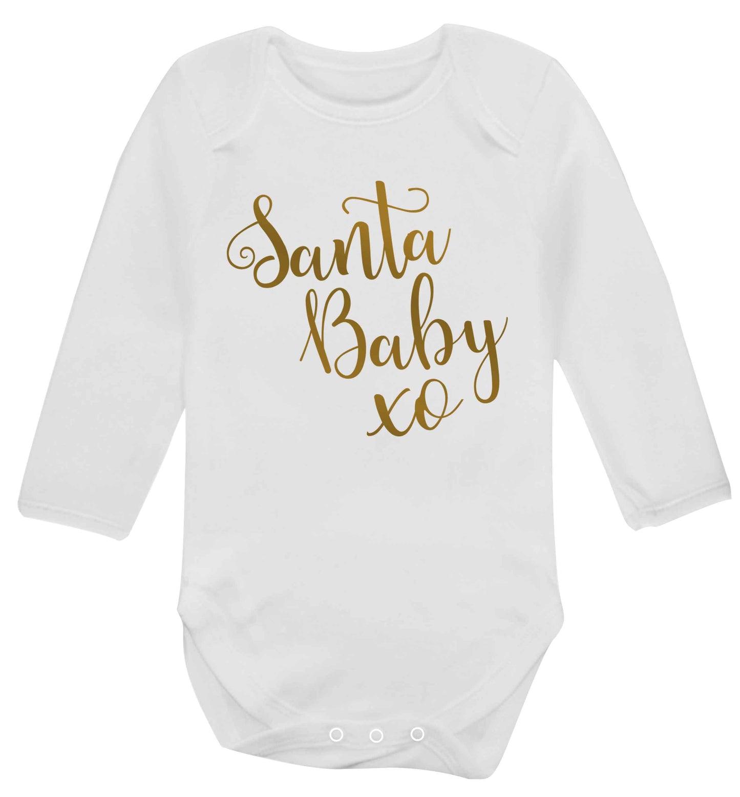 Santa baby Baby Vest long sleeved white 6-12 months