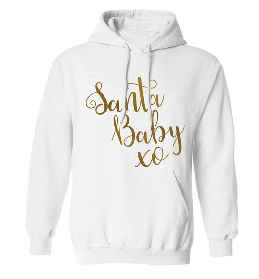 Santa baby adults unisex white hoodie 2XL