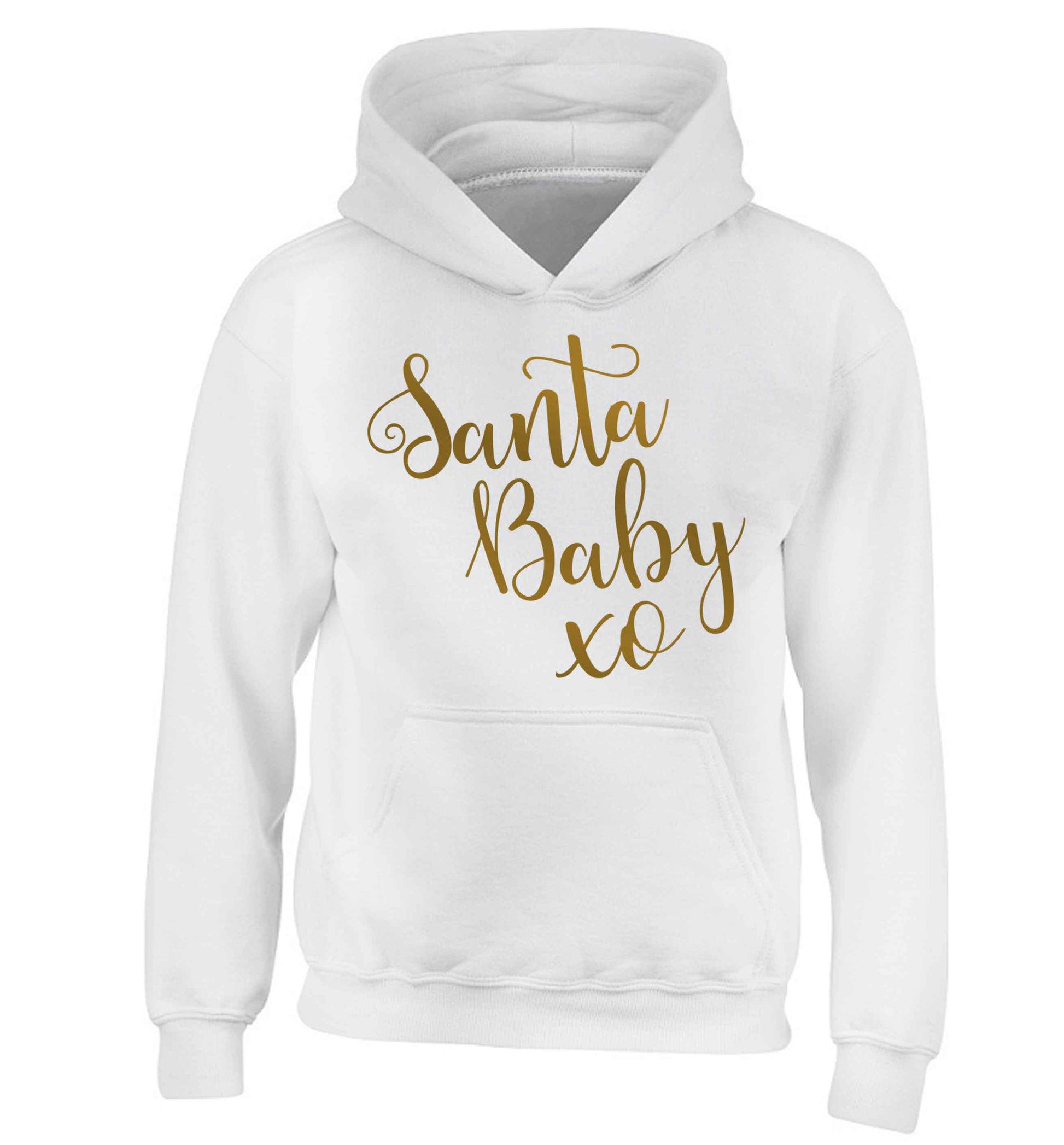 Santa baby children's white hoodie 12-13 Years