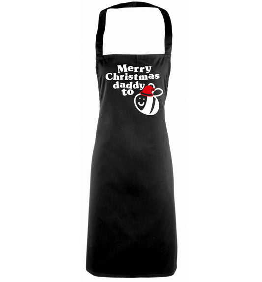 Merry Christmas daddy to be black apron
