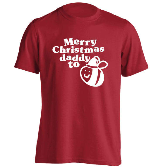 Merry Christmas daddy to be adults unisex red Tshirt 2XL
