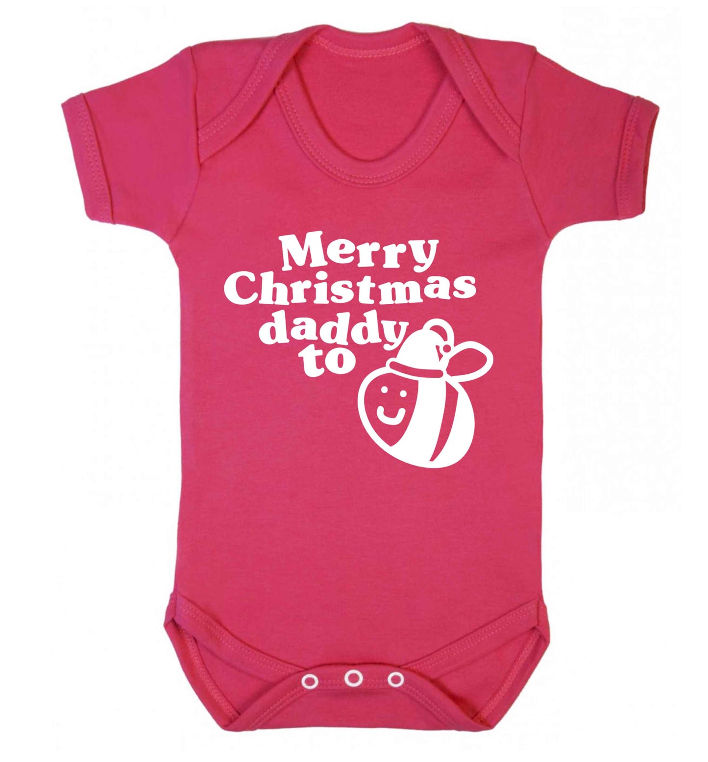 Merry Christmas daddy to be Baby Vest dark pink 18-24 months