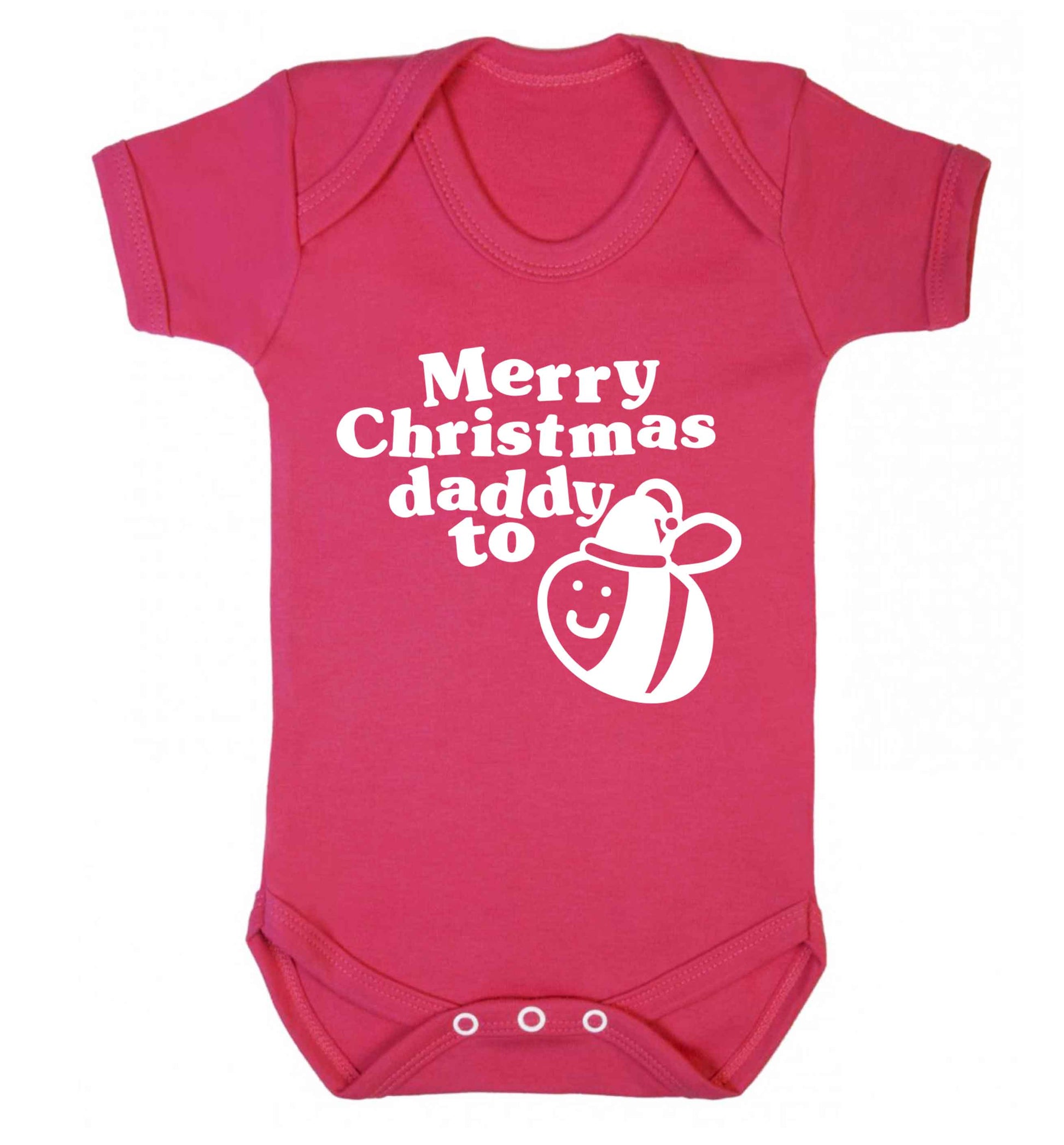 Merry Christmas daddy to be Baby Vest dark pink 18-24 months