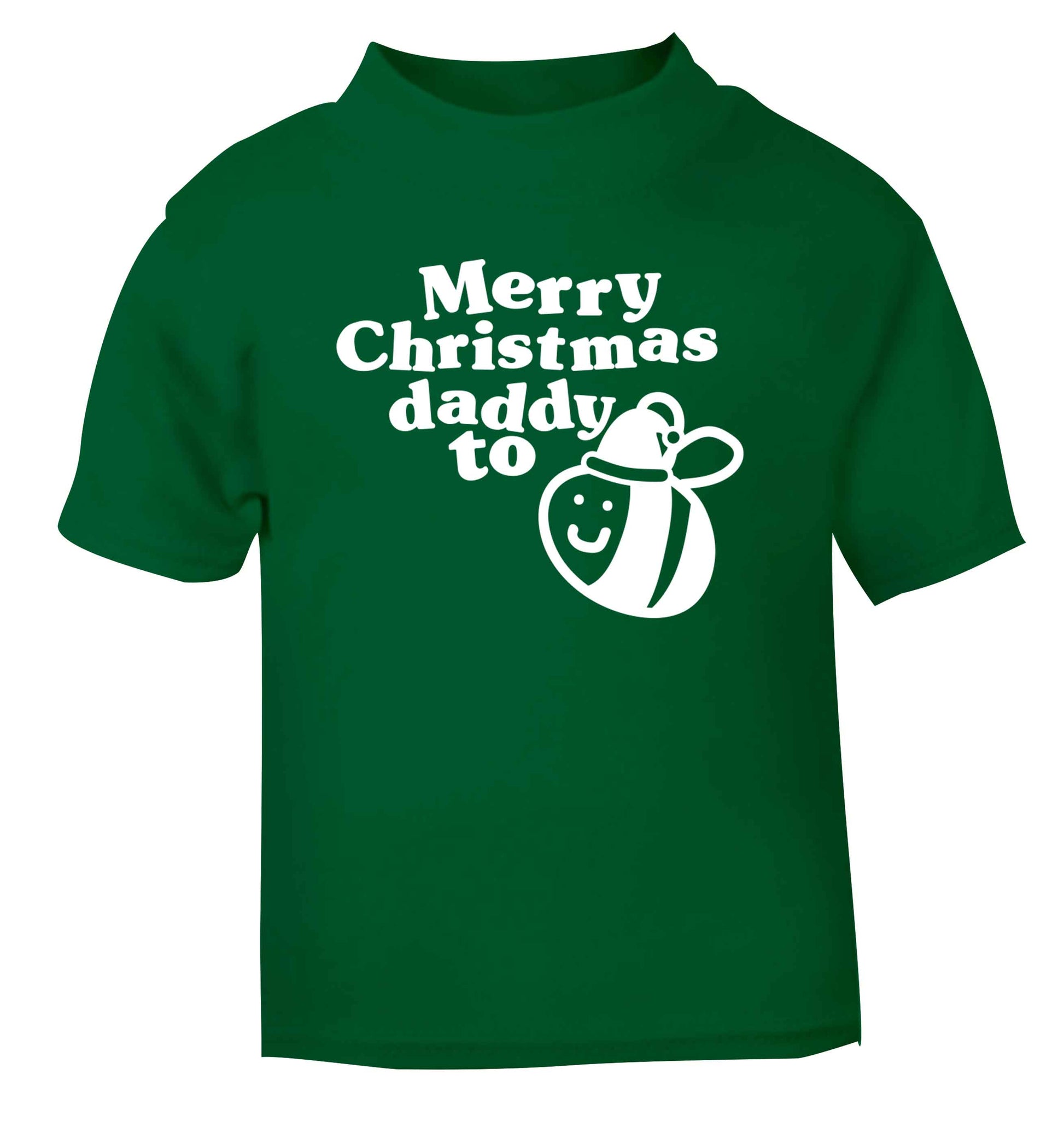 Merry Christmas daddy to be green Baby Toddler Tshirt 2 Years