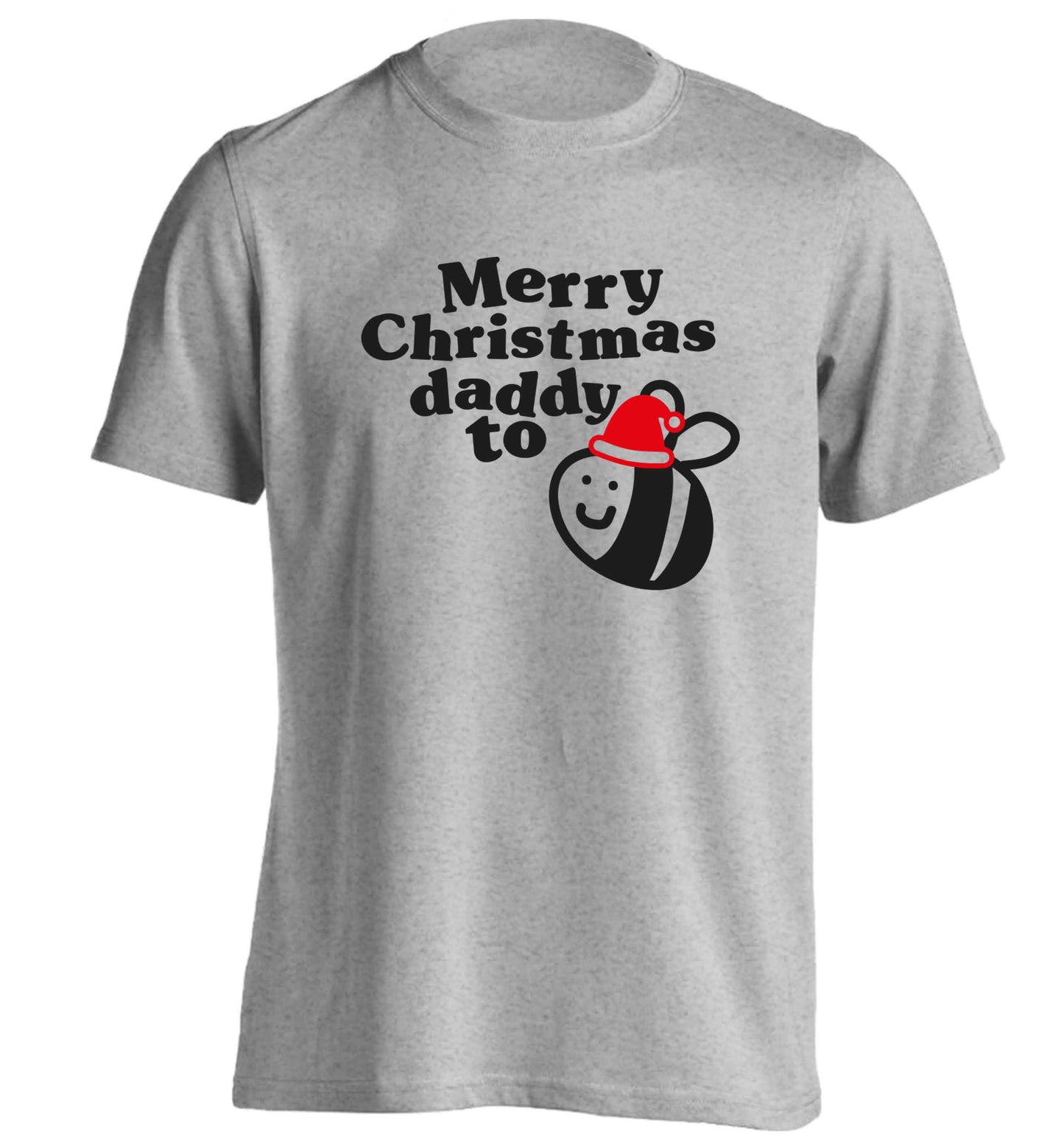Merry Christmas daddy to be adults unisex grey Tshirt 2XL
