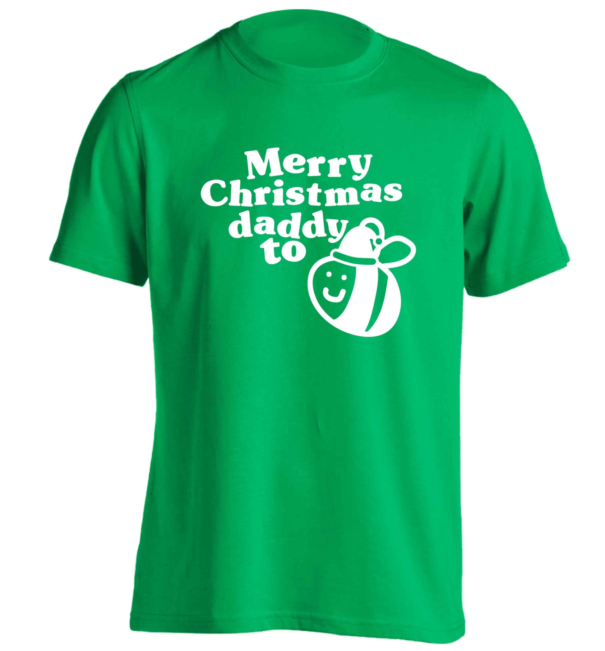 Merry Christmas daddy to be adults unisex green Tshirt 2XL