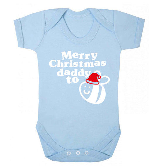 Merry Christmas daddy to be Baby Vest pale blue 18-24 months