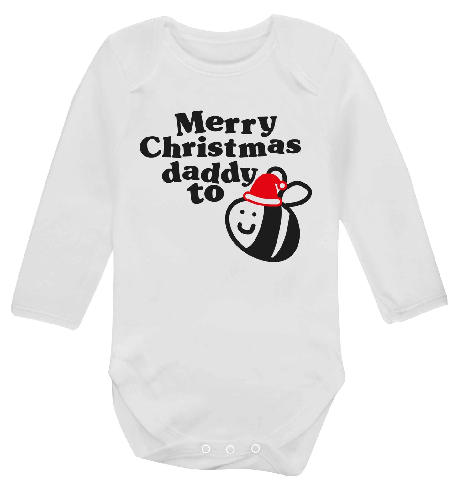 Merry Christmas daddy to be Baby Vest long sleeved white 6-12 months