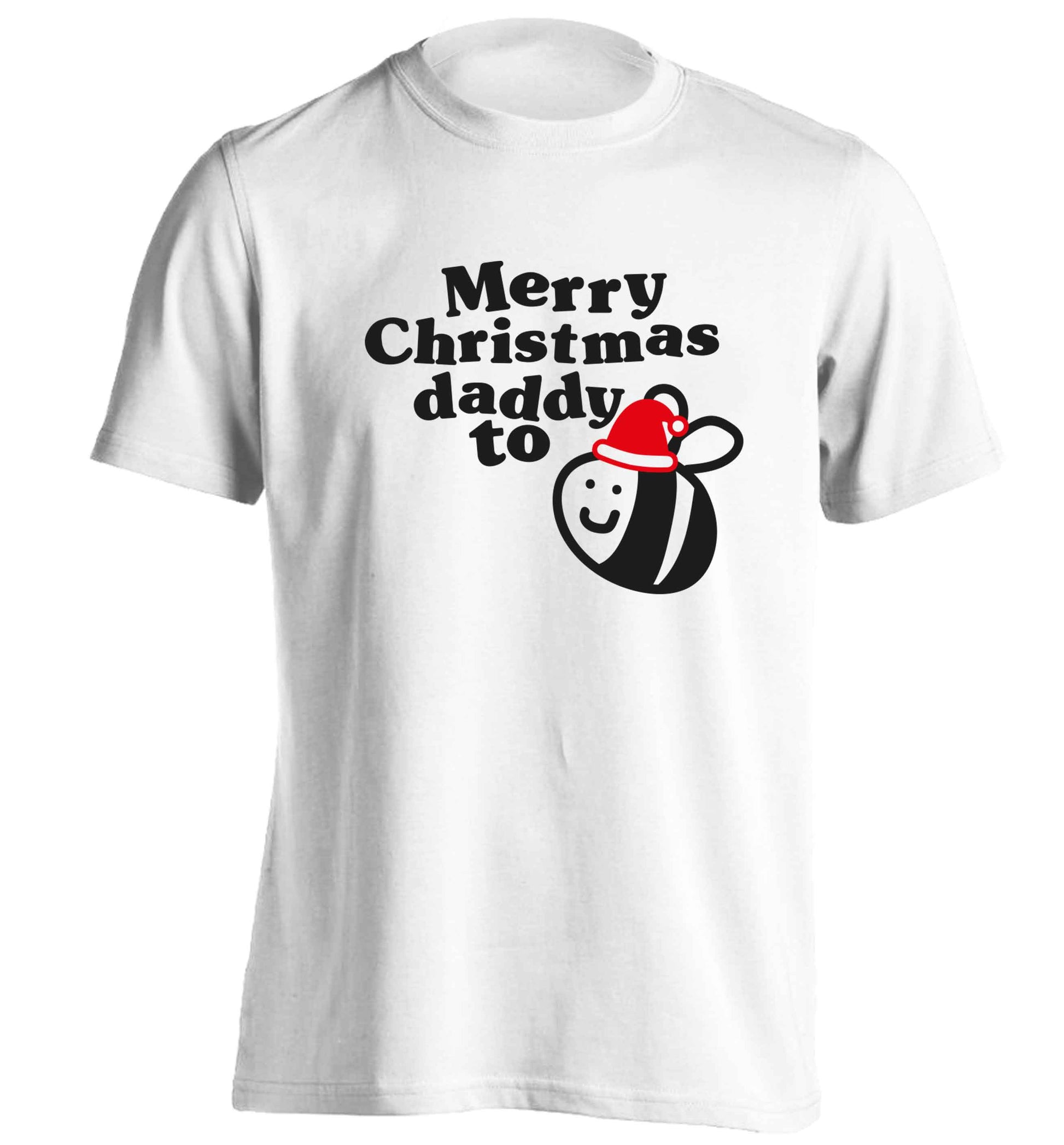 Merry Christmas daddy to be adults unisex white Tshirt 2XL