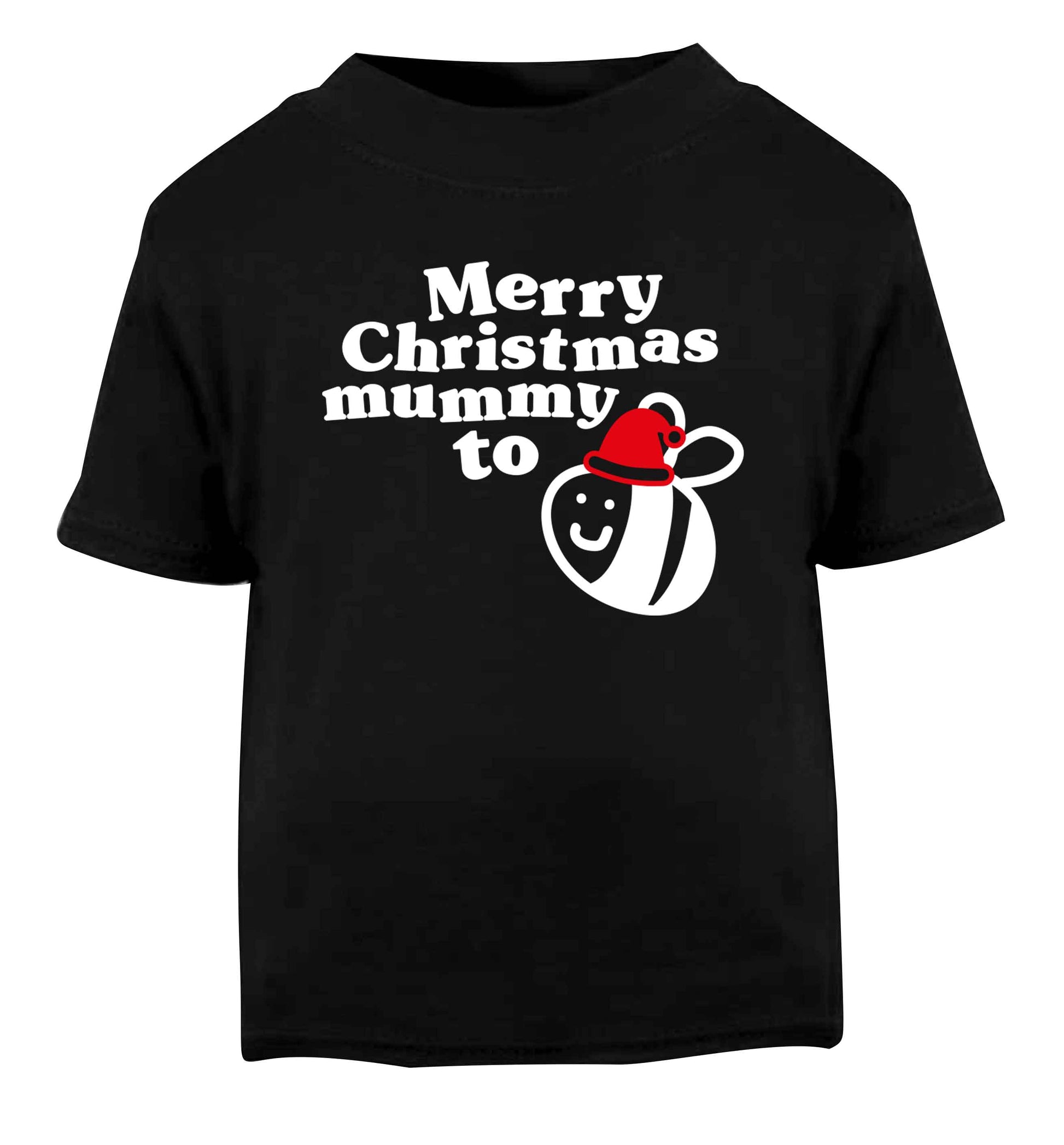 Merry Christmas mummy to be Black Baby Toddler Tshirt 2 years