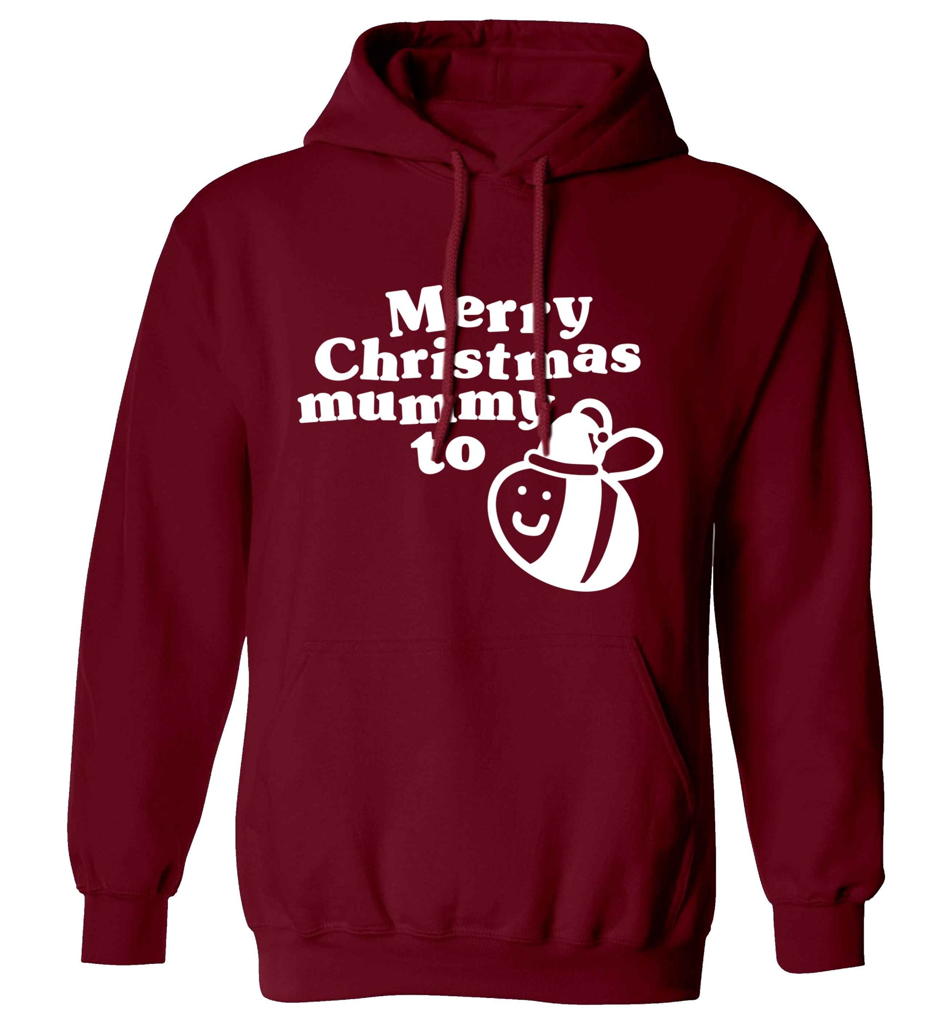 Merry Christmas mummy to be adults unisex maroon hoodie 2XL