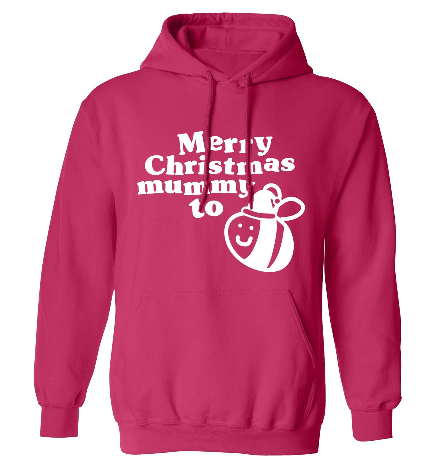 Merry Christmas mummy to be adults unisex pink hoodie 2XL