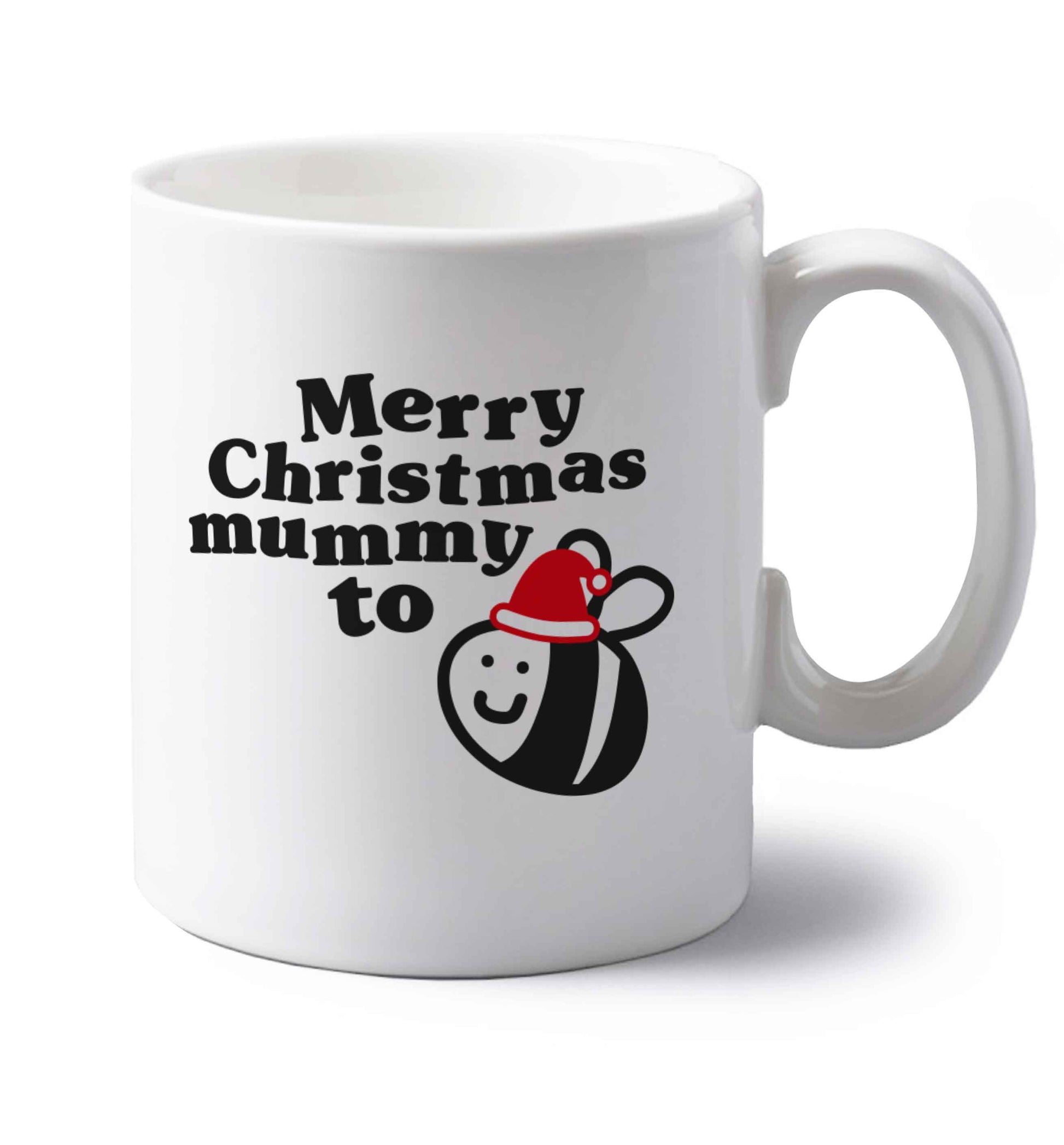 Merry Christmas mummy to be left handed white ceramic mug 