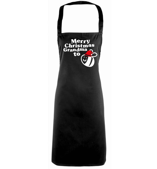 Merry Christmas grandma to be black apron