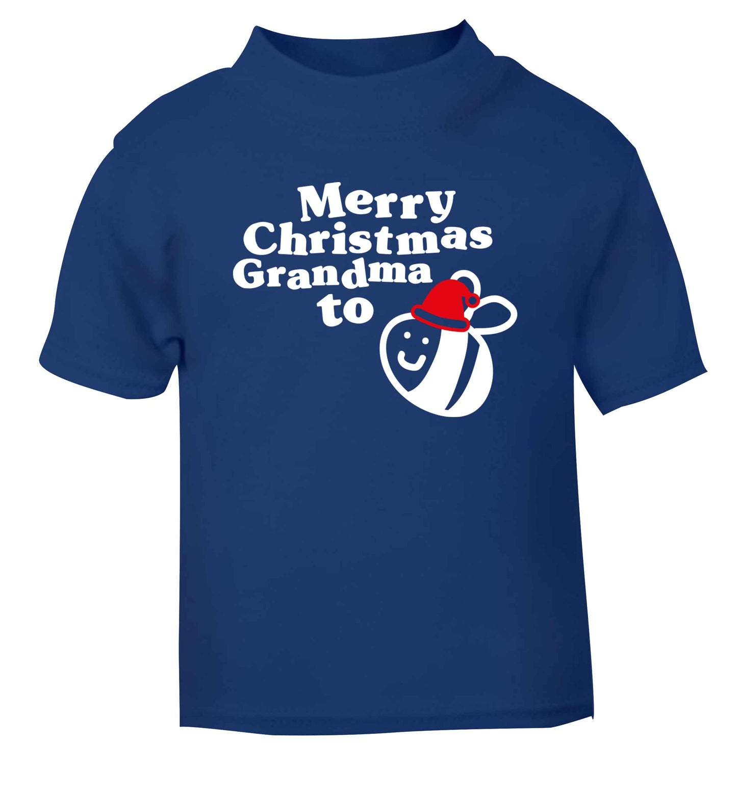 Merry Christmas grandma to be blue Baby Toddler Tshirt 2 Years