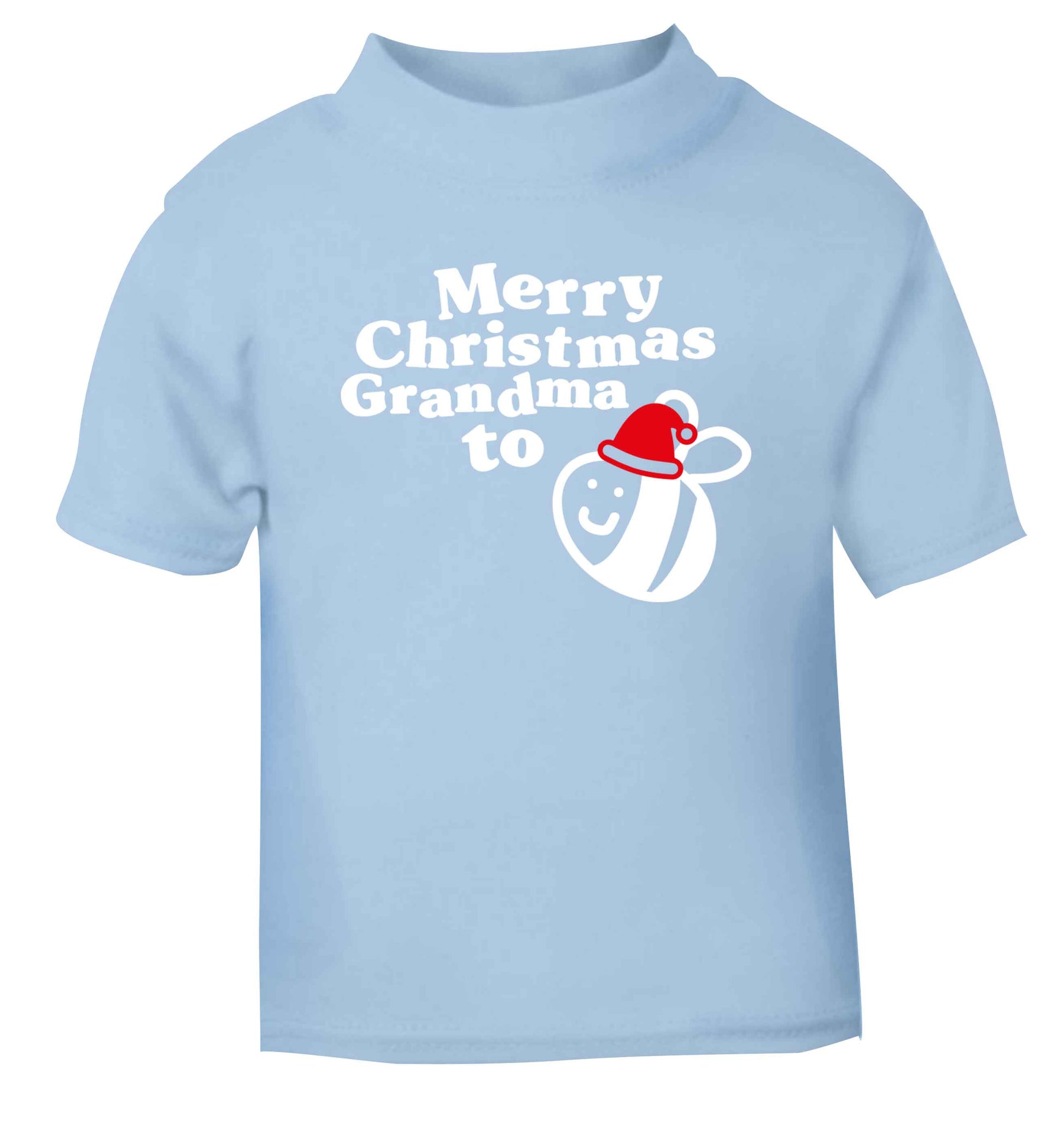 Merry Christmas grandma to be light blue Baby Toddler Tshirt 2 Years