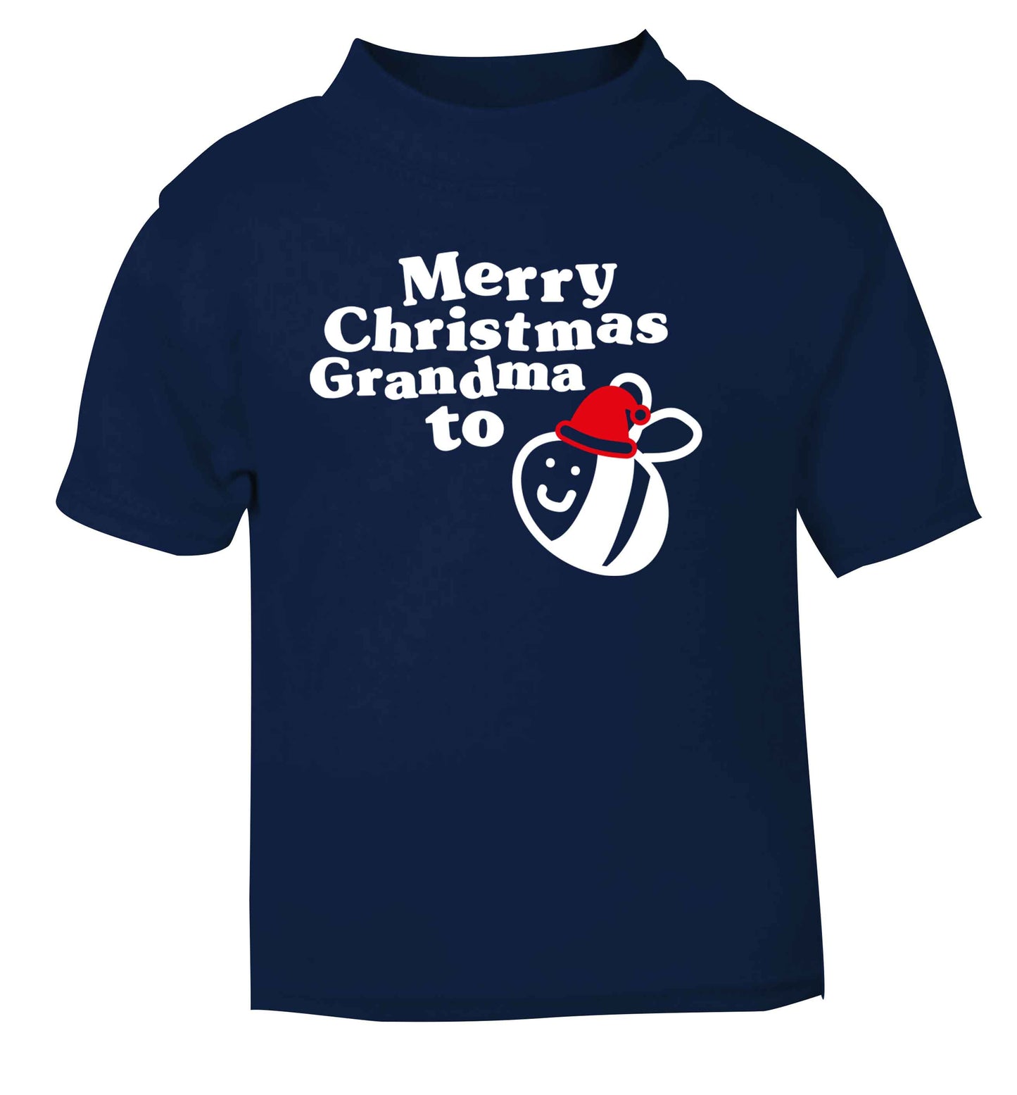 Merry Christmas grandma to be navy Baby Toddler Tshirt 2 Years