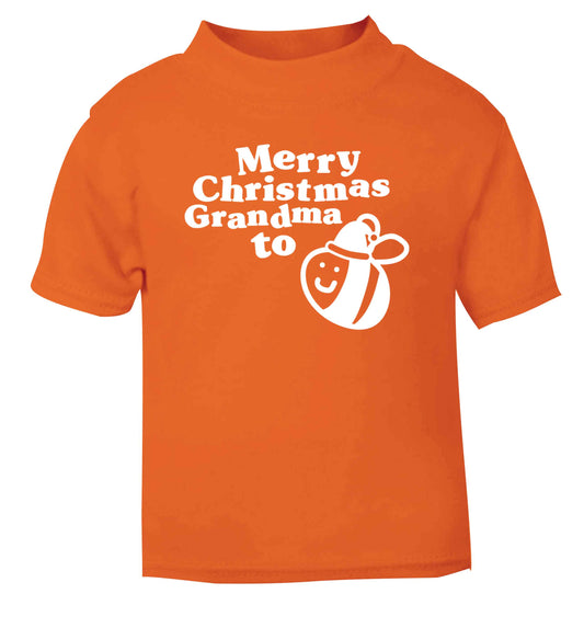 Merry Christmas grandma to be orange Baby Toddler Tshirt 2 Years